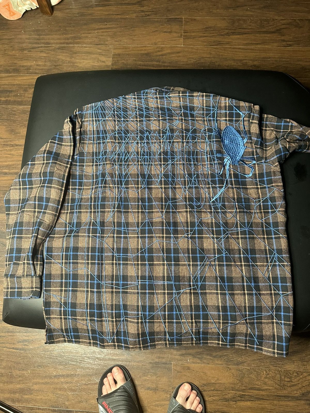 Revenge Brown and Blue Spider Flannel Size US M / EU 48-50 / 2 - 2 Thumbnail