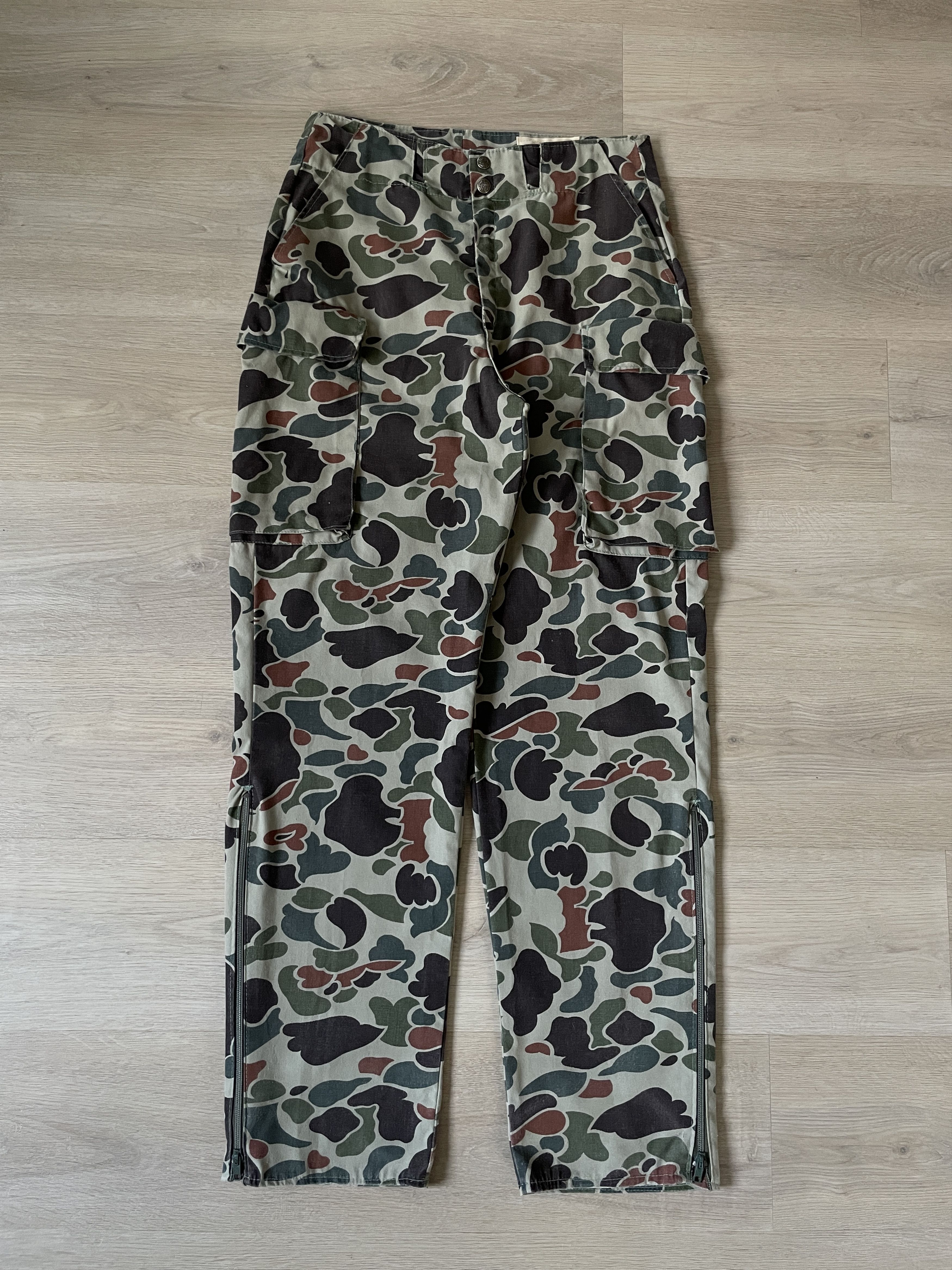 Vintage 90s Faded Duck Camo (Bootcut) Cargo Pants Size US 31 - 1 Thumbnail