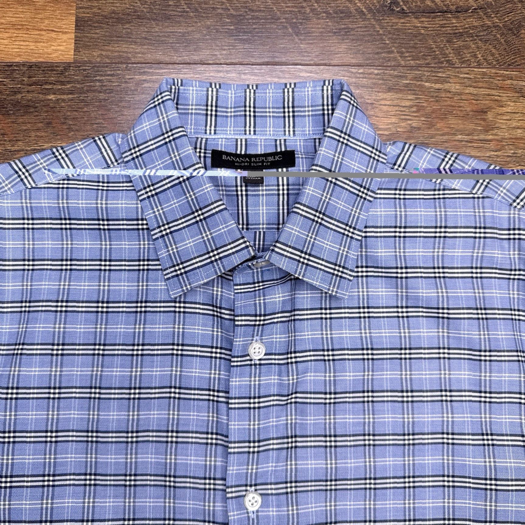 Banana Republic Banana Republic Shirt Mens M Blue Plaid Slim Fit Button-Up Long Sleeve Casual Workwear Size US M / EU 48-50 / 2 - 5 Thumbnail