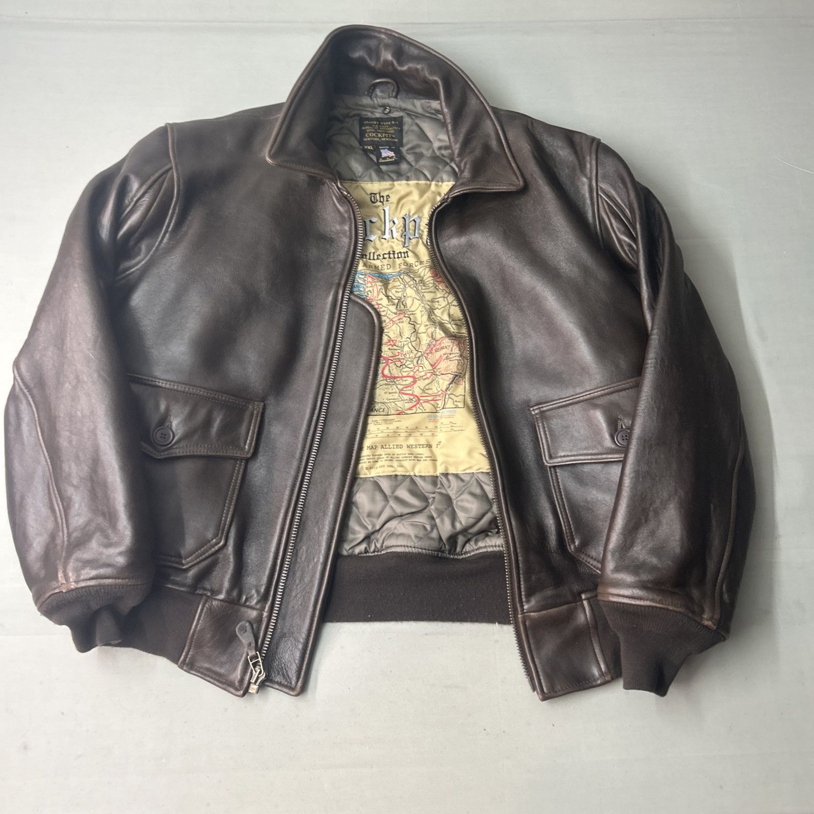 Cockpit USA Cockpit USA (AVIREX) Type G-1 Bomber Jacket Map Lined Size US XXL / EU 58 / 5 - 1 Thumbnail