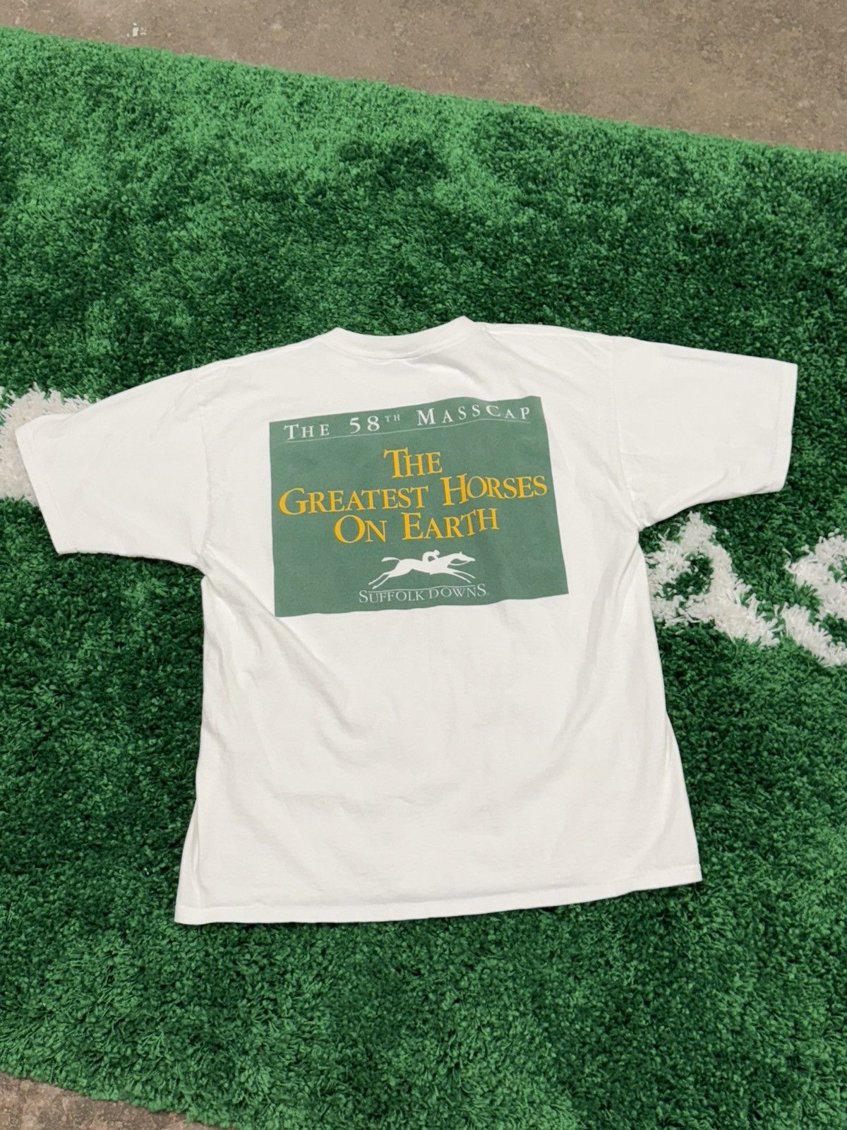 Vintage Vintage Horse Racing Masscap Suffolk Engalnd XL White Casino Size US XL / EU 56 / 4 - 1 Thumbnail