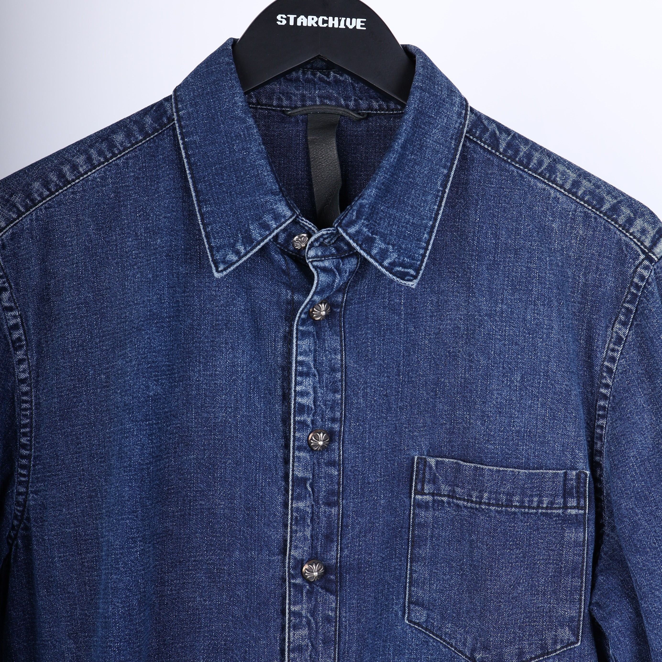Chrome Hearts CHROME HEARTS CROSS PATCH SLEEVE DENIM SHIRT Size US L / EU 52-54 / 3 - 3 Thumbnail