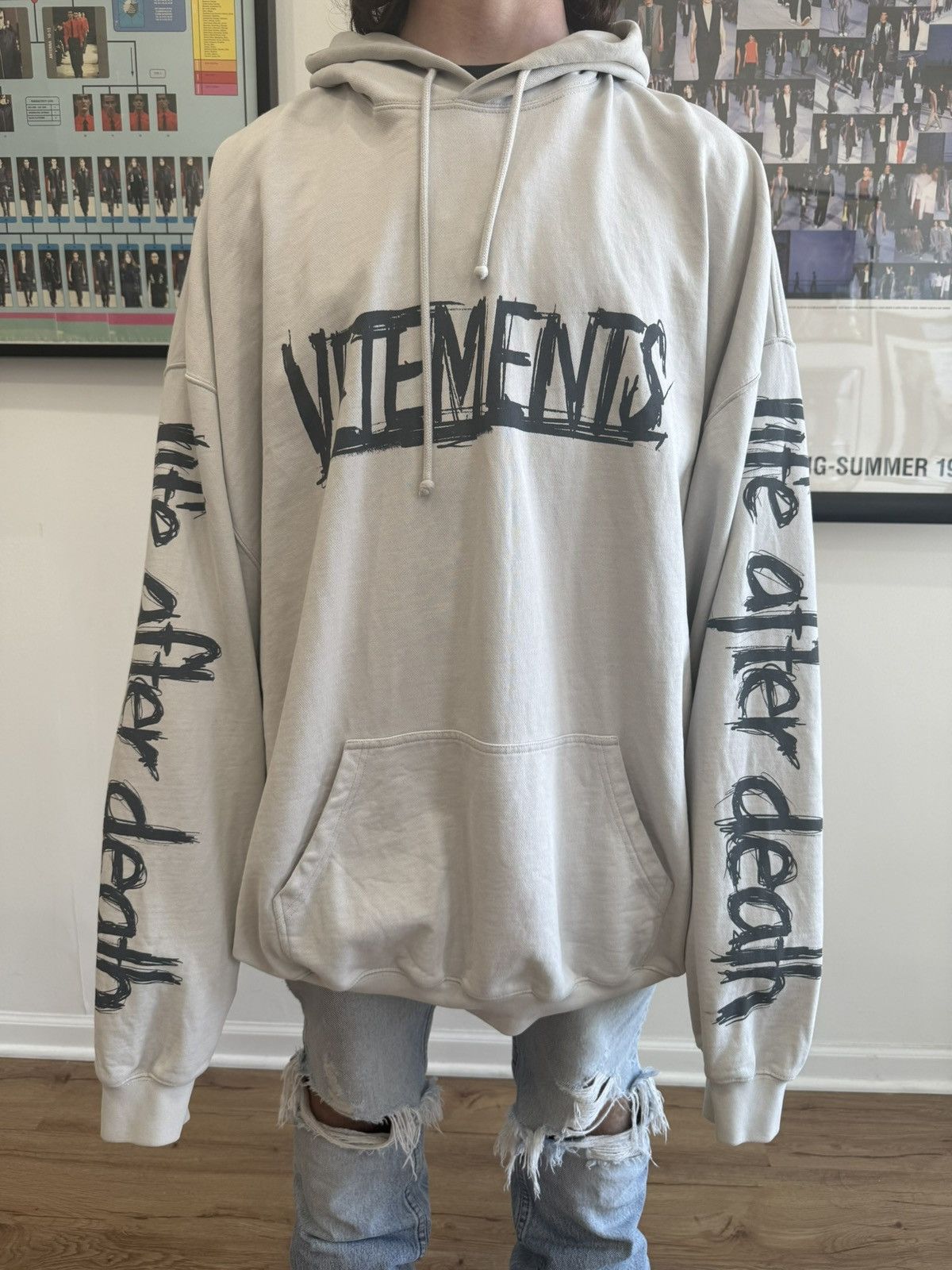 大人気♪【VETEMENTS】DEATH L LONGSLEEVE VETEMENTS Black Death Metal Longsleeve T-shirt Vetements