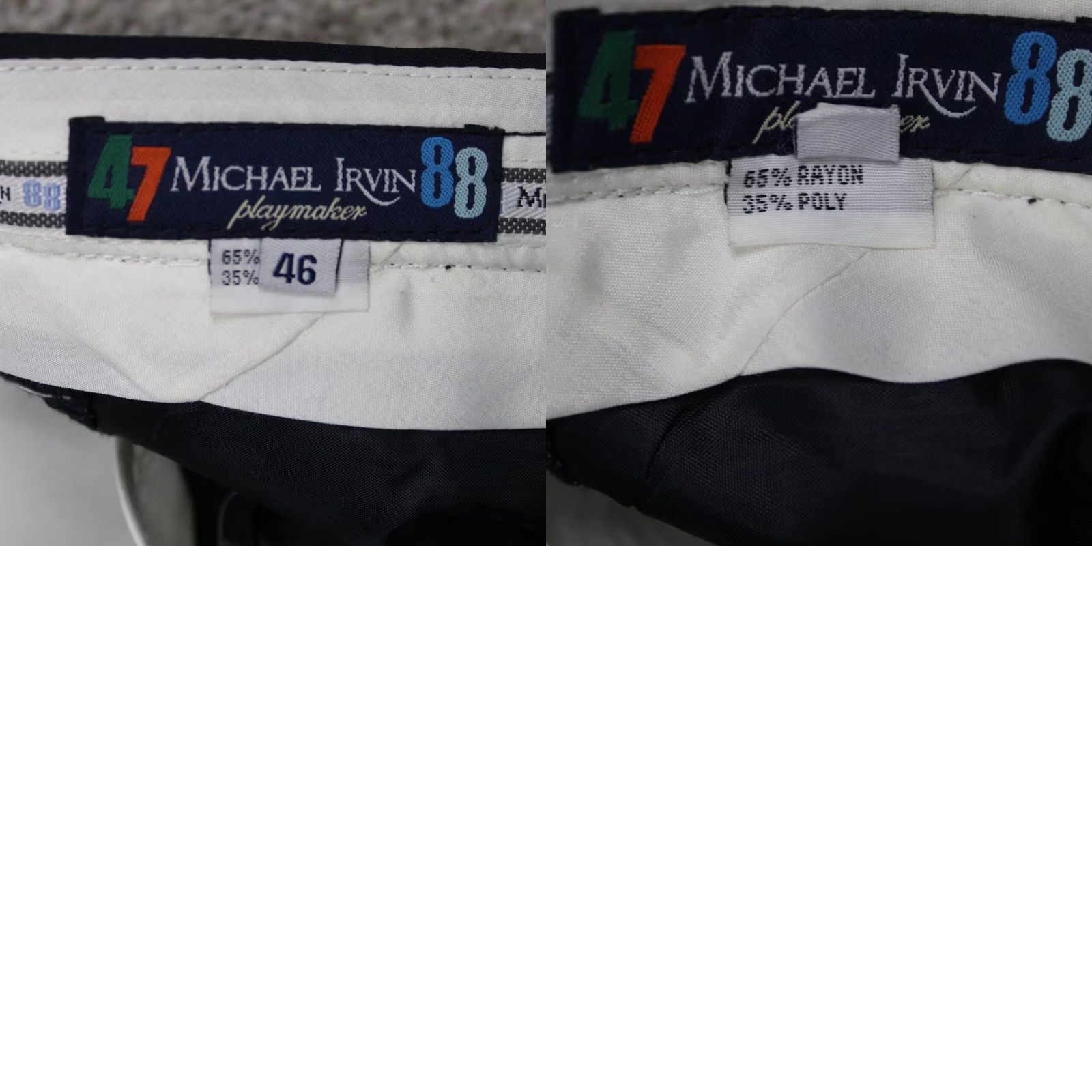Vintage Michael Irvin Playmaker Pants Mens 46 Blue Pleated Rayon/Poly NWT 31" Inseam Dress Pants Straight Vintage No Size US 30 / EU 46 - 9 Thumbnail