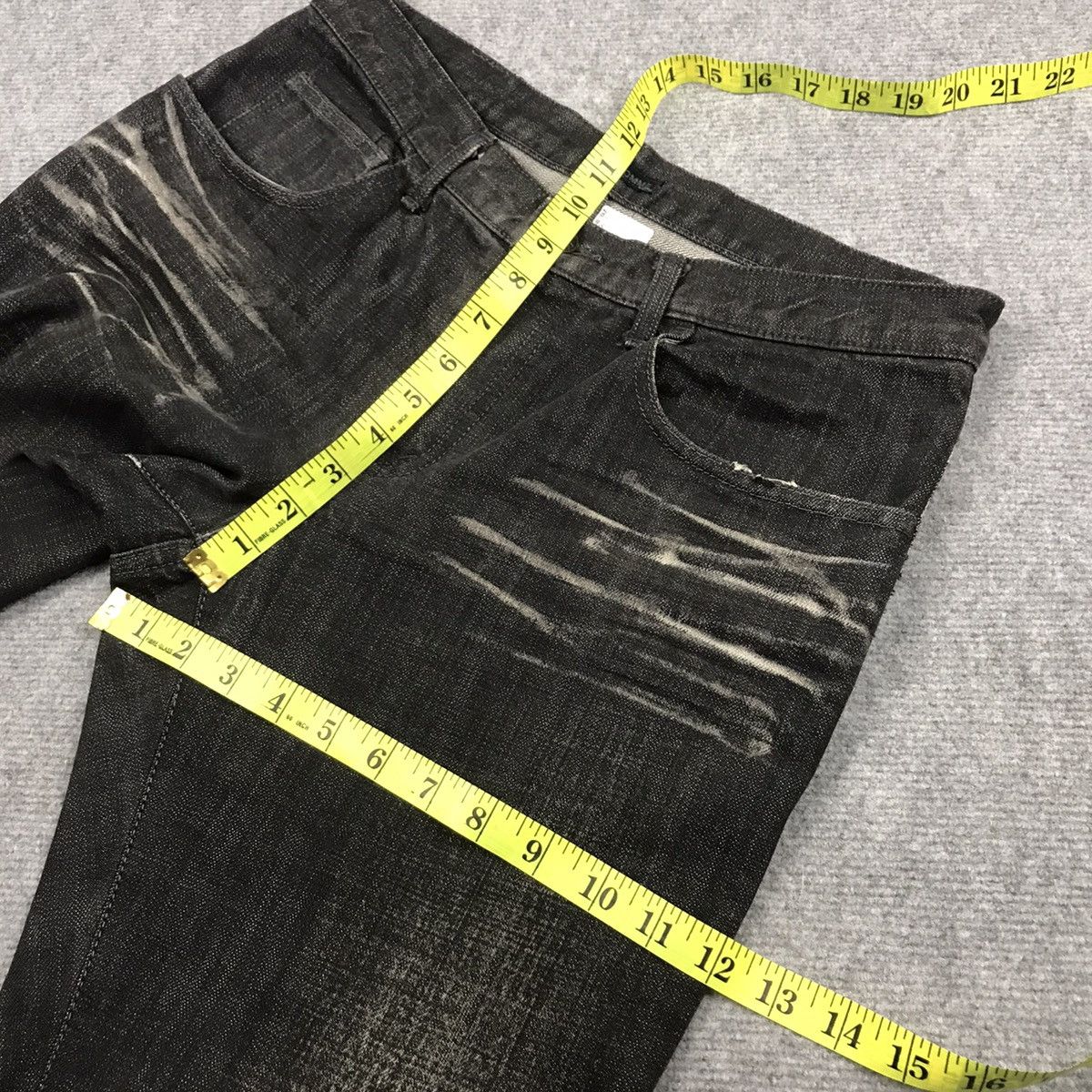 Issey Miyake FLARE🔥TETE HOMME BLACK FADED DENIM BOOTCUT PANTS 149 Size US 30 / EU 46 - 18 Thumbnail