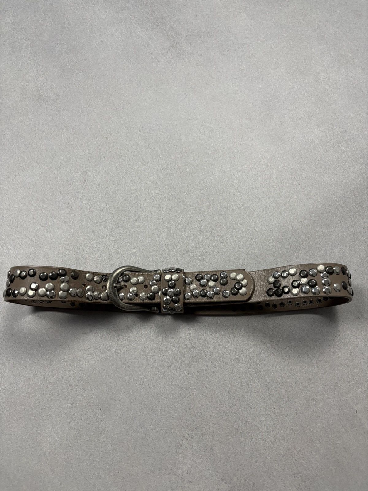 Hysteric Glamour Vintage Leather Belt Style Metal Parts Rhinestones Style Wit Size ONE SIZE - 2 Thumbnail