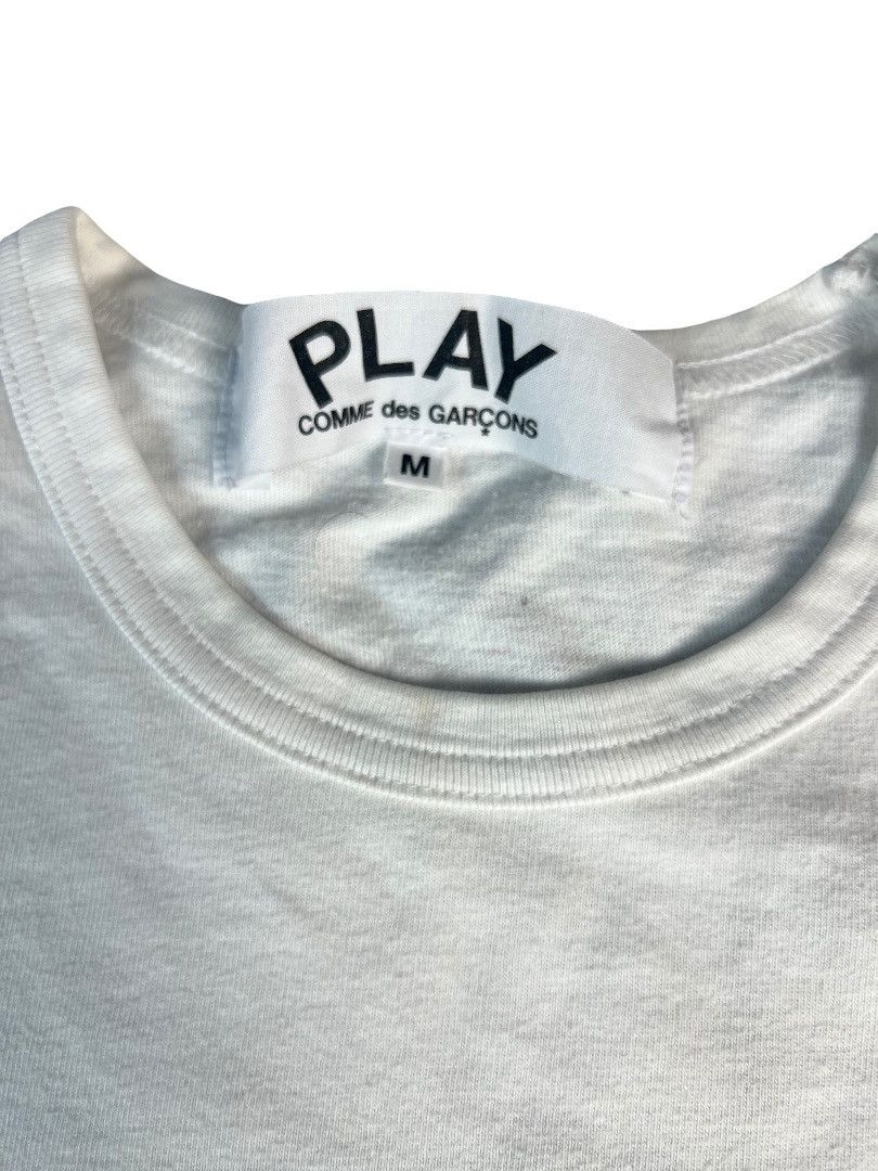 Comme des Garcons COMME des GARÇONS PLAY Camo Double Heart Tee White Size M Size US M / EU 48-50 / 2 - 2 Thumbnail