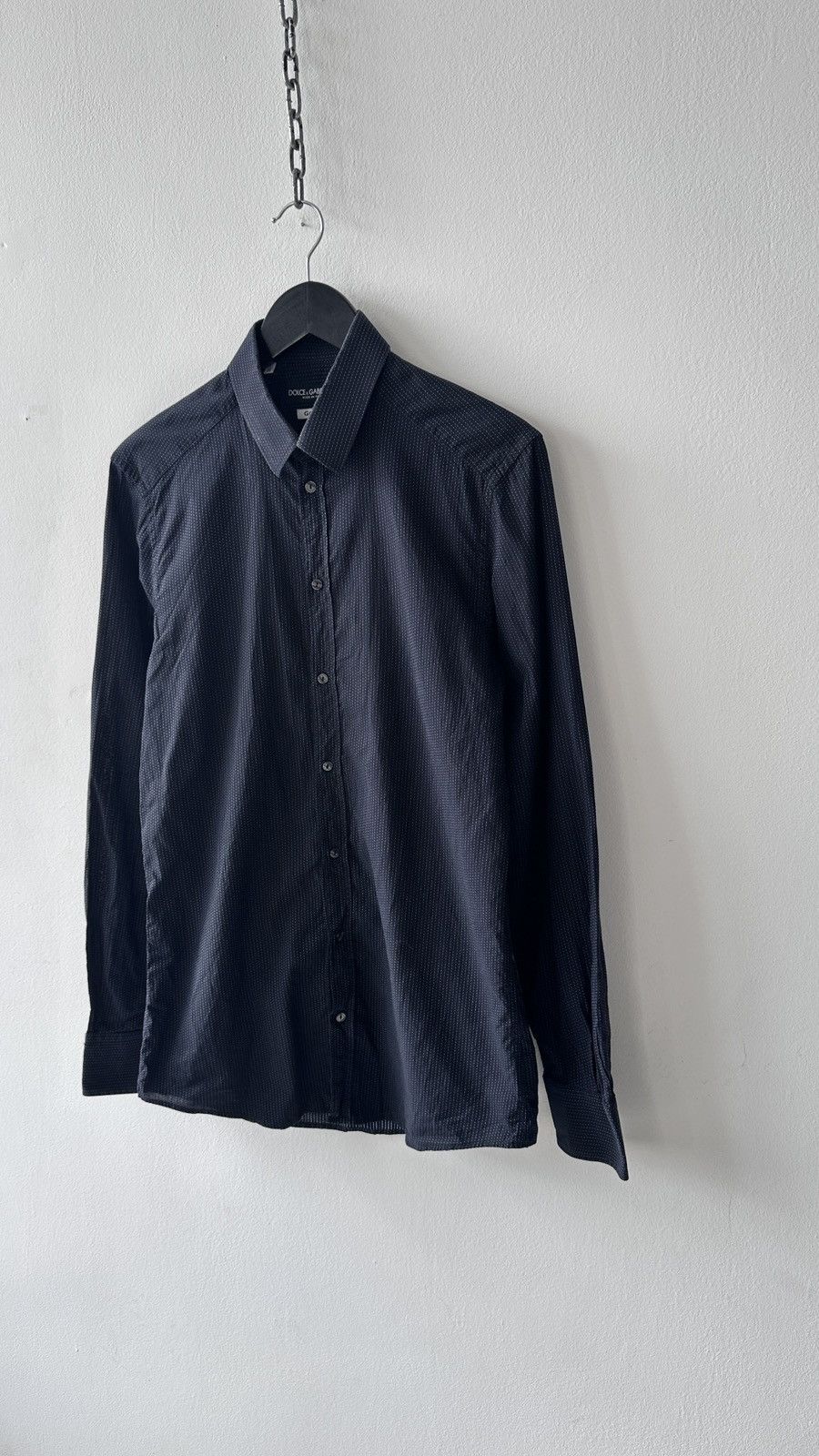 Dolce & Gabbana Dolce & Gabbana GOLD Shirt Micro Dot Pinstripe Slim Fit Size US M / EU 48-50 / 2 - 5 Thumbnail