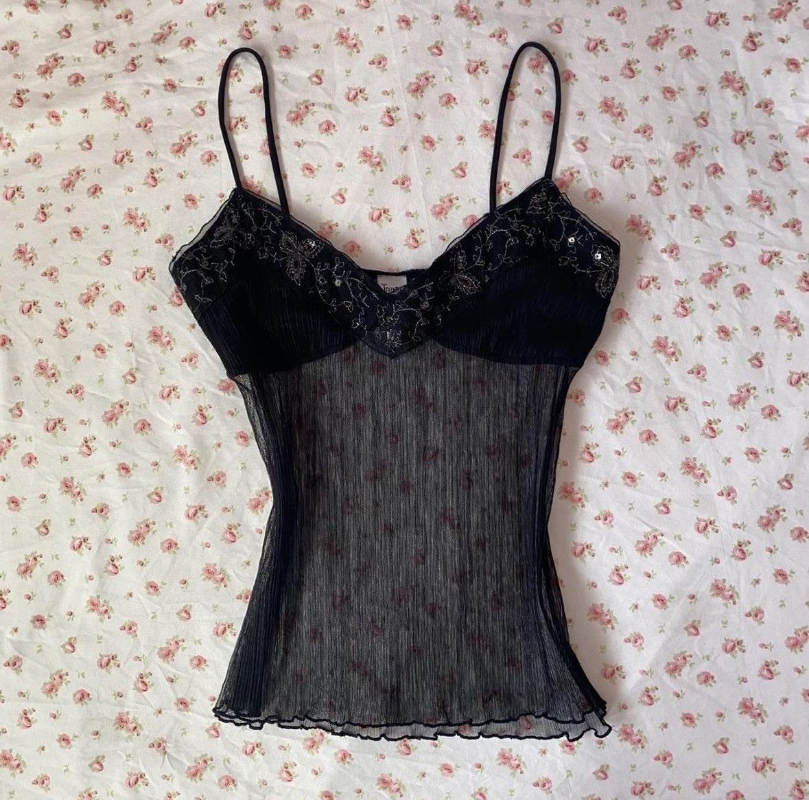 Other Vintage Sheer sequin tank top Size M / US 6-8 / IT 42-44 - 1 Thumbnail