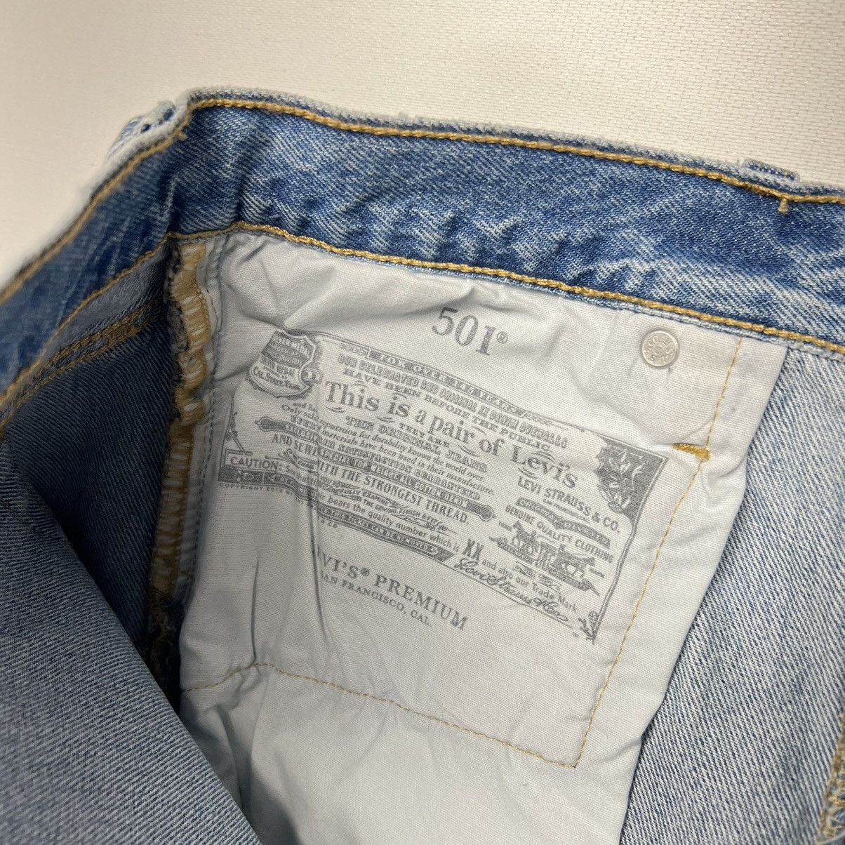 Levi's NEW Levis Premium Jean Shorts Blue 501 Mid Thigh Distressed Size 32" / US 10 / IT 46 - 15 Thumbnail