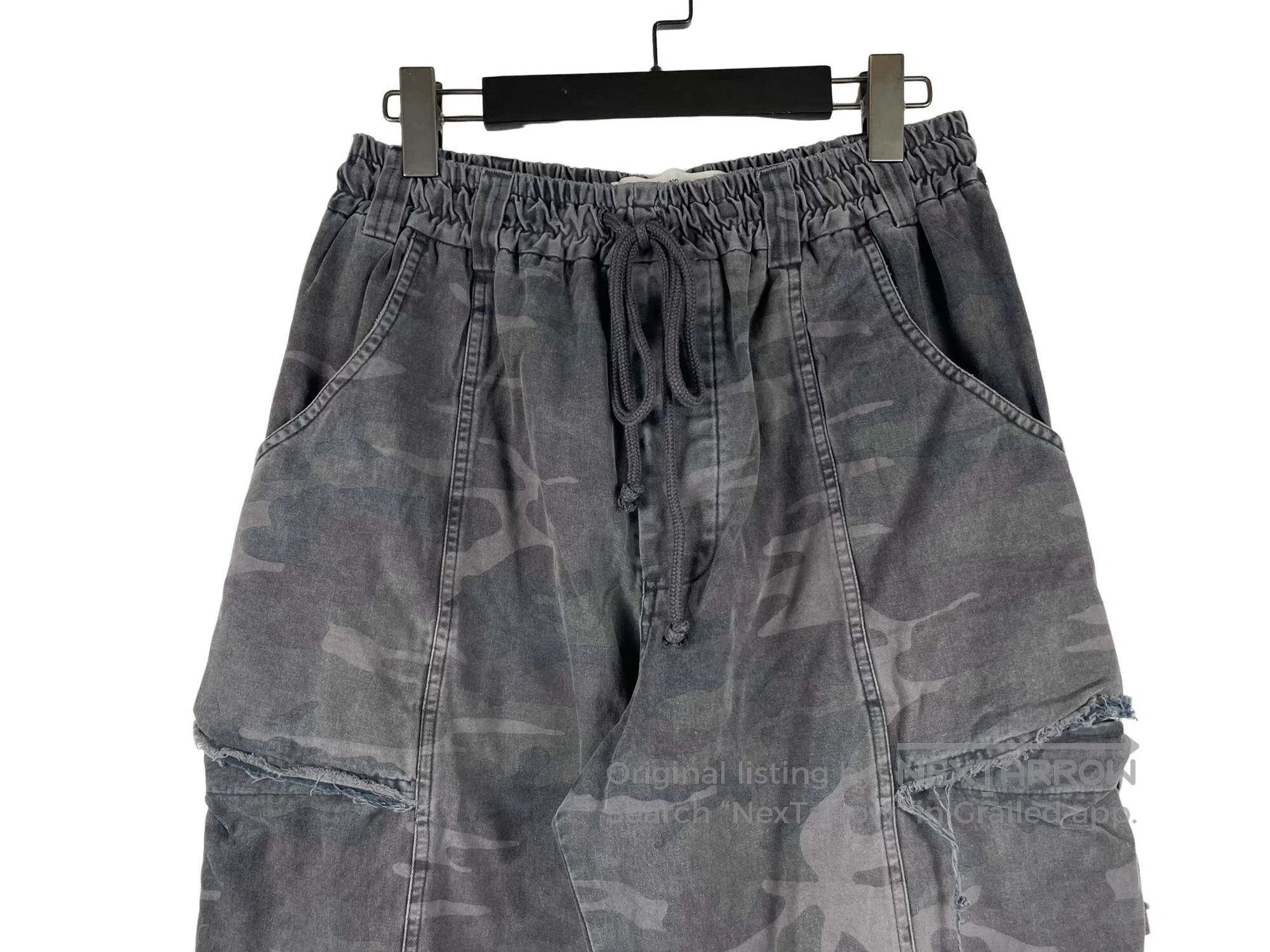 Song For The Mute SONG FOR THE MUTE Distressed Camo Layered Cargo Pants Size US 34 / EU 50 - 3 Thumbnail