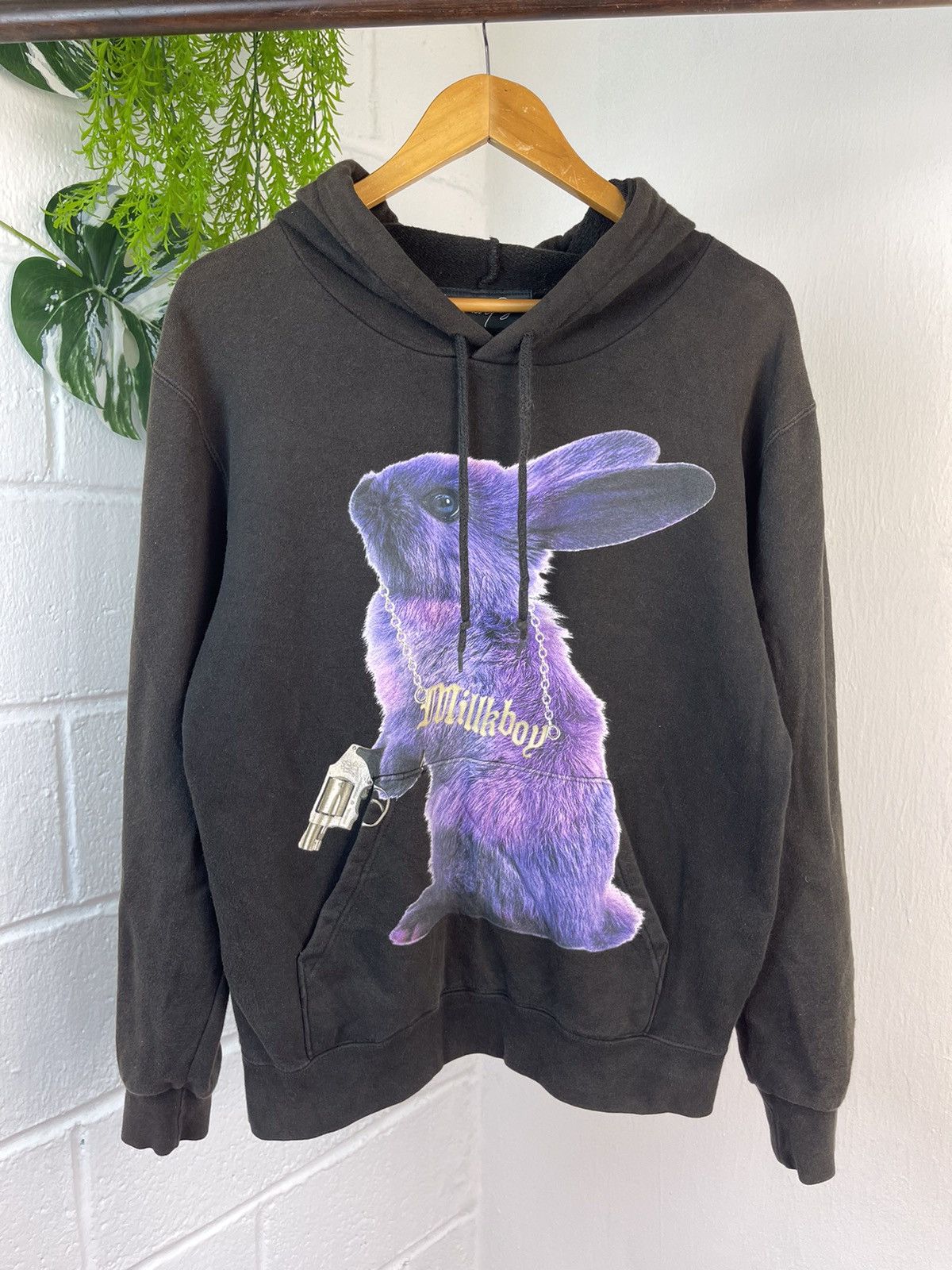 20471120 × Beauty Beast Milkboy RIOT Rabbit Faded Hoodie Size US L / EU 52-54 / 3 - 1 Thumbnail