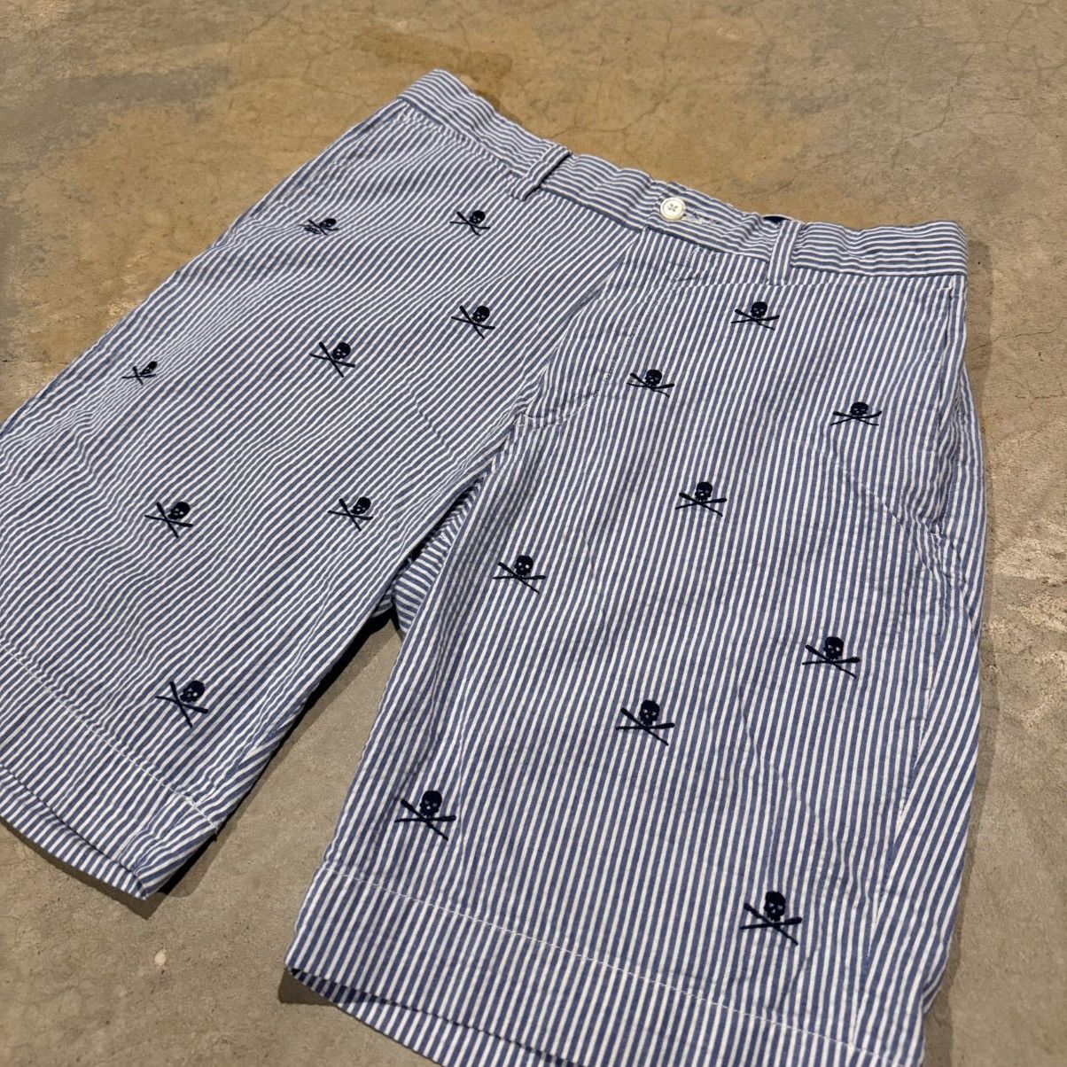 Polo Ralph Lauren Polo Ralph Lauren Crossbones Skulls Seersucker Shorts Grunge Size US 29 - 3 Thumbnail