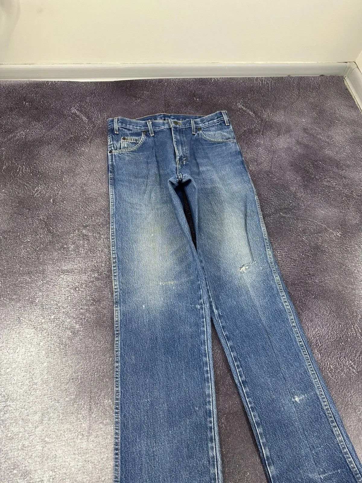 Dickies × Vintage Vintage Dickies Faded Blue Work Denim Hype Slim Flared Jeans Size US 34 / EU 50 - 10 Thumbnail
