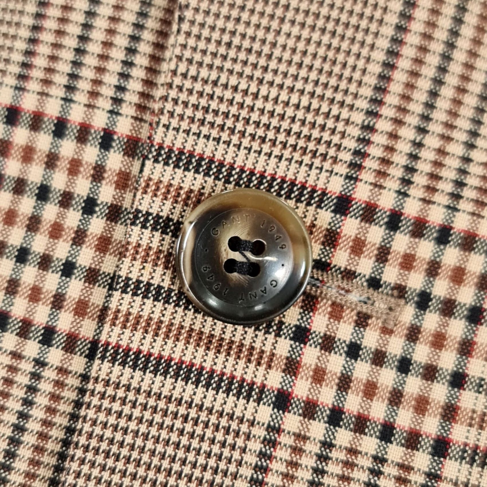 Gant GANT Mens Blazer Brown Tweed Wool Elastane 98% / 2% Single-Breasted Notch 38 R Regular Cadet Casual Jacket/Coat Size 38R - 3 Thumbnail