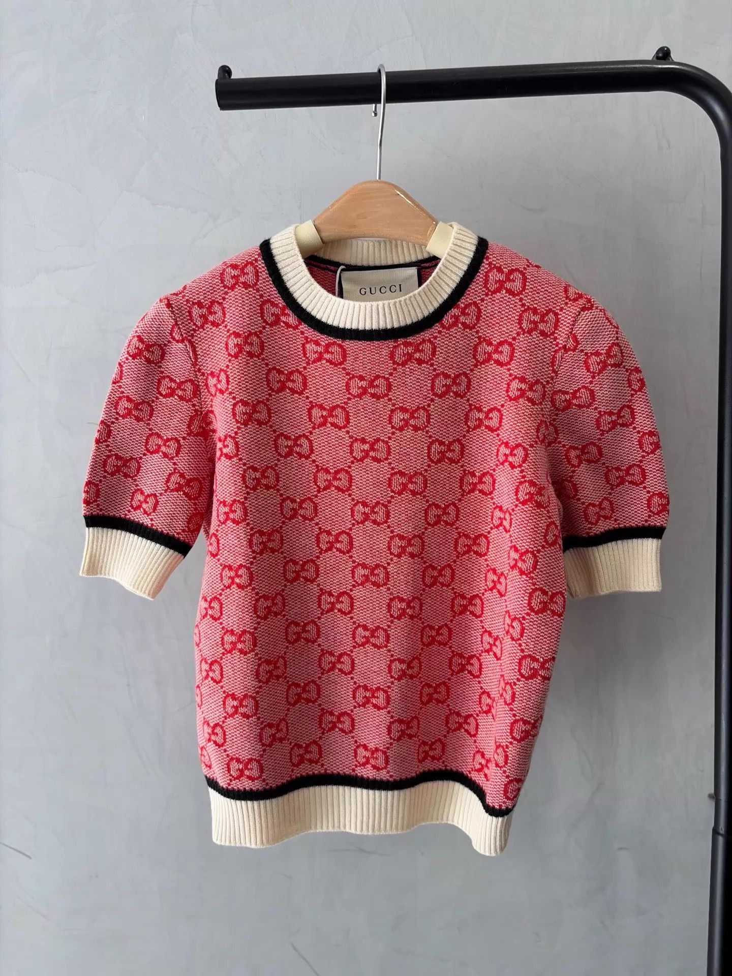Gucci Gucci GG Monogram Knit Short Sleeve Vintage Size S Size S / US 4 / IT 40 - 1 Thumbnail