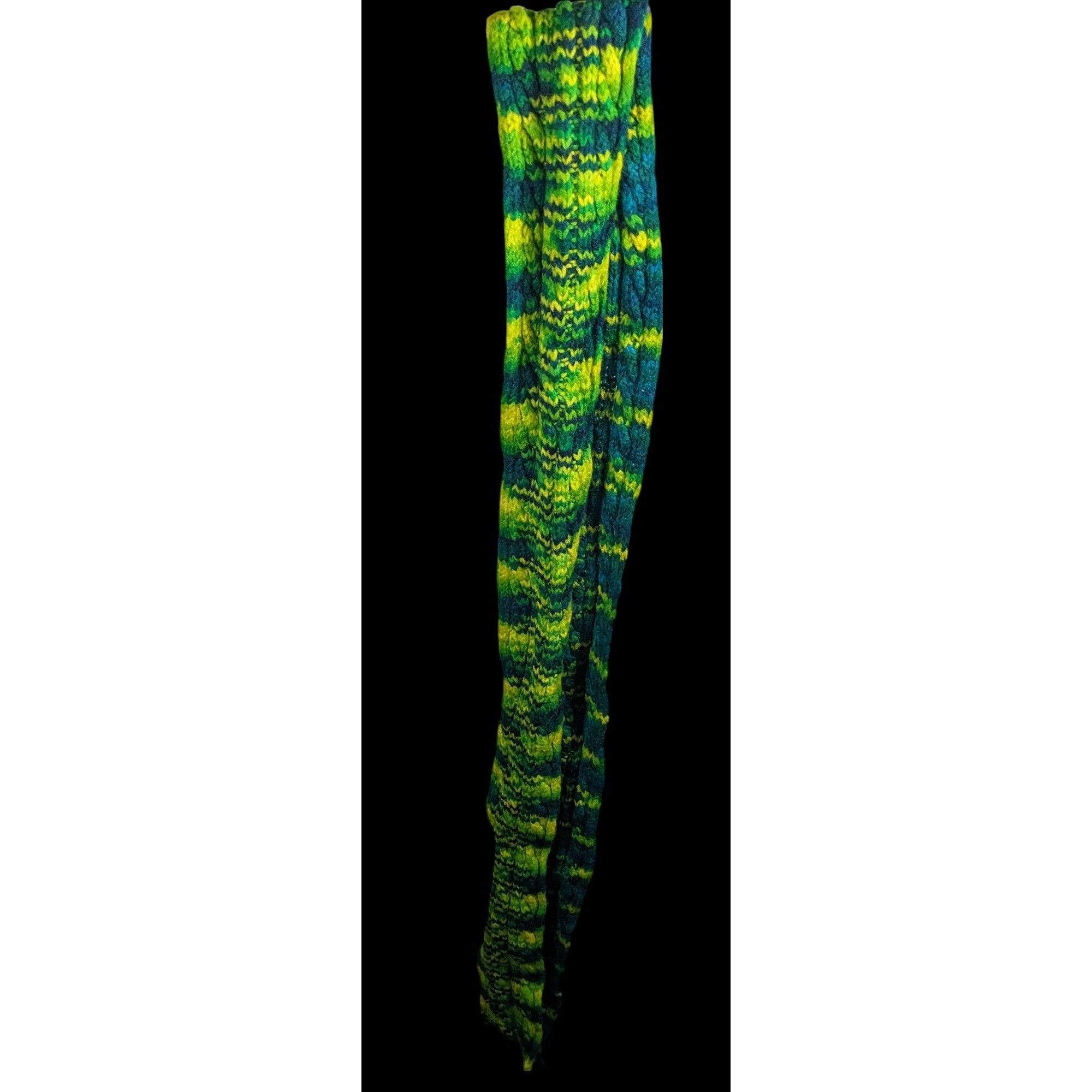 Handmade Handmade Cybergoth Dragon Blue Yellow And Neon Green Scarf Size ONE SIZE - 2 Thumbnail