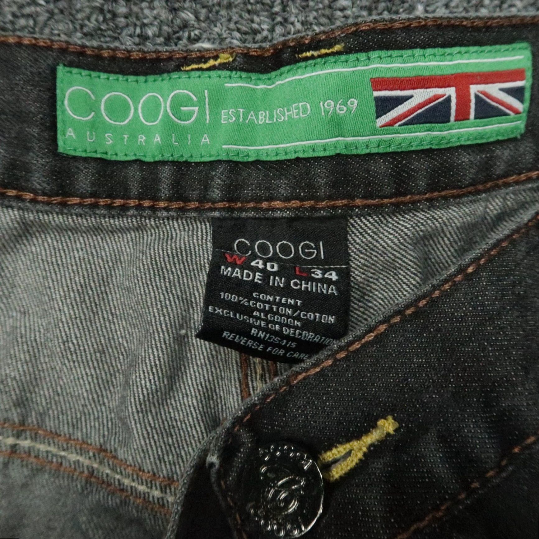 Coogi VINTAGE Coogi Men's Jeans 40x34 Straight Fit 5-Pocket Denim Black Cotton Embroidered Pockets Size US 40 / EU 56 - 5 Thumbnail