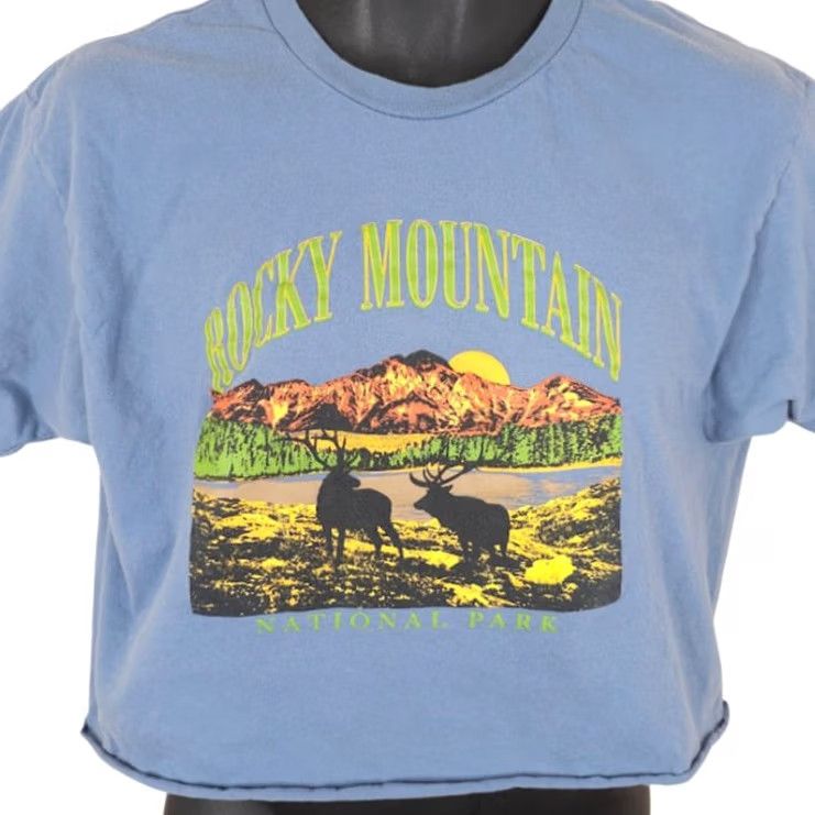 Vintage Rocky Mountain National Park T Shirt Mens Size Medium Blue Nature Tee Columbia Shirt Mens Size US M / EU 48-50 / 2 - 2 Thumbnail