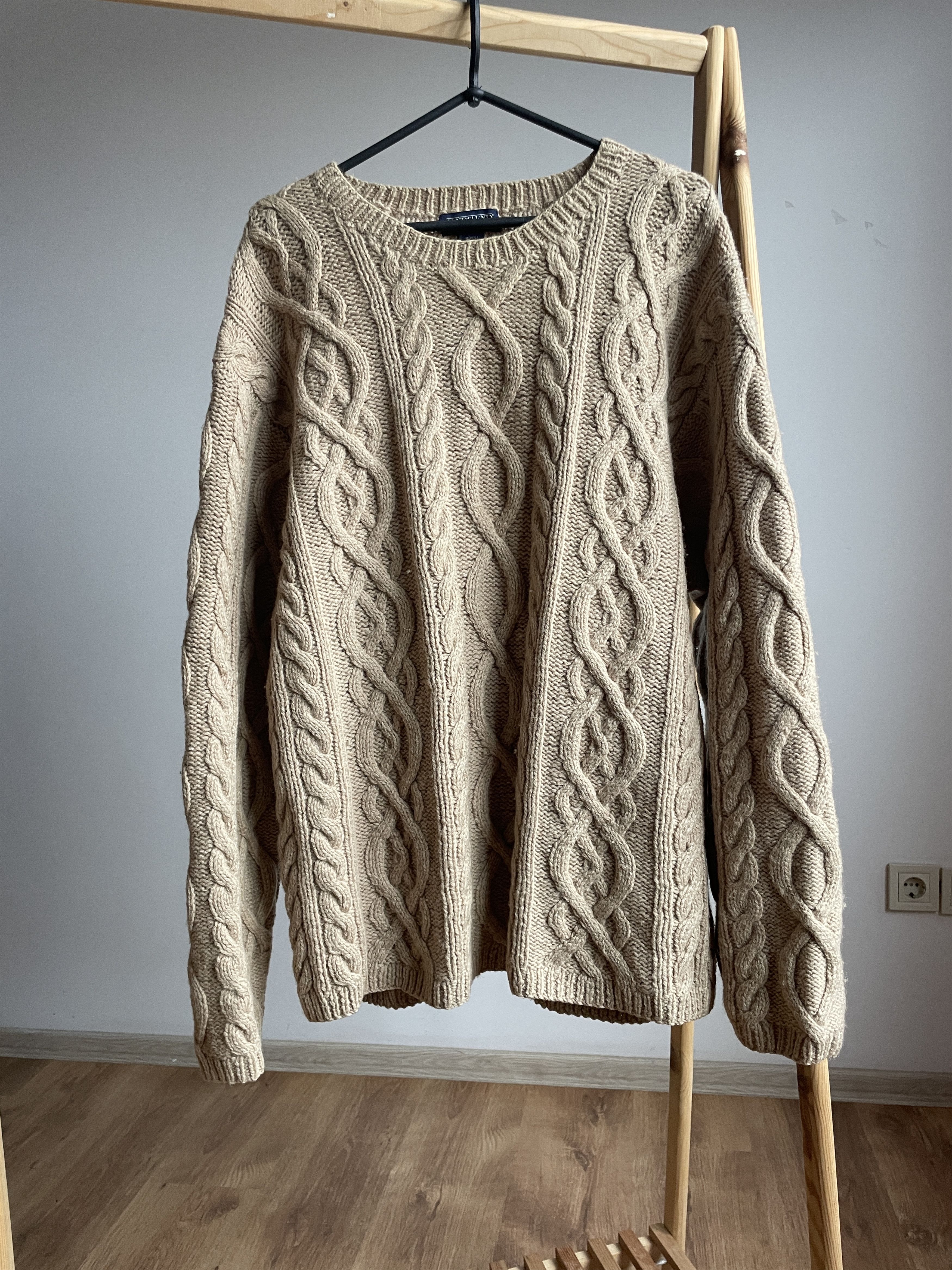 Lands' End Lands End Vintage Cable Knit Heavy Wool Sweater Size XL Size US XL / EU 56 / 4 - 1 Thumbnail