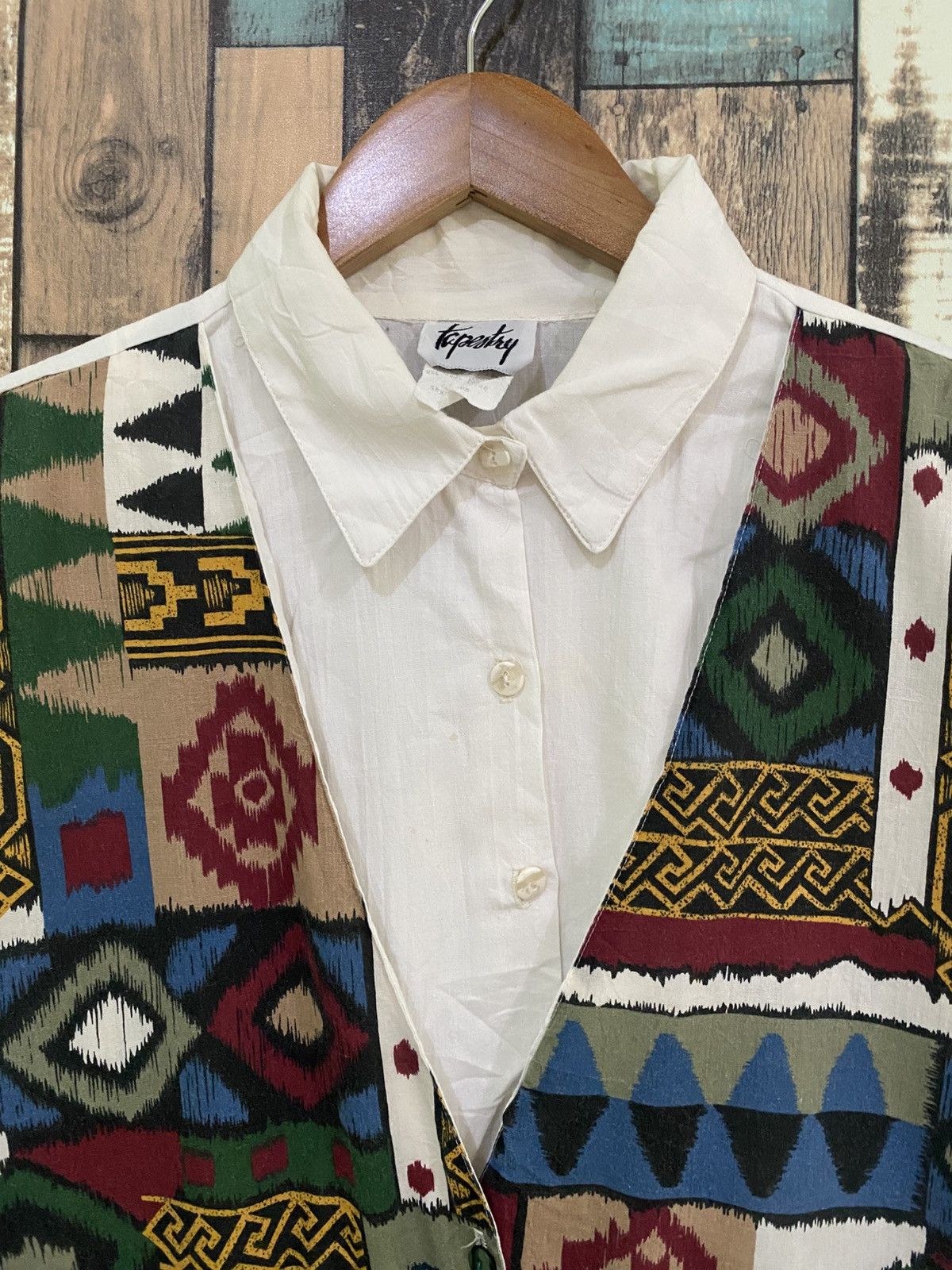 Vintage 80s Vintage Tapestry Western Design Vest Shirt Size M / US 6-8 / IT 42-44 - 5 Thumbnail