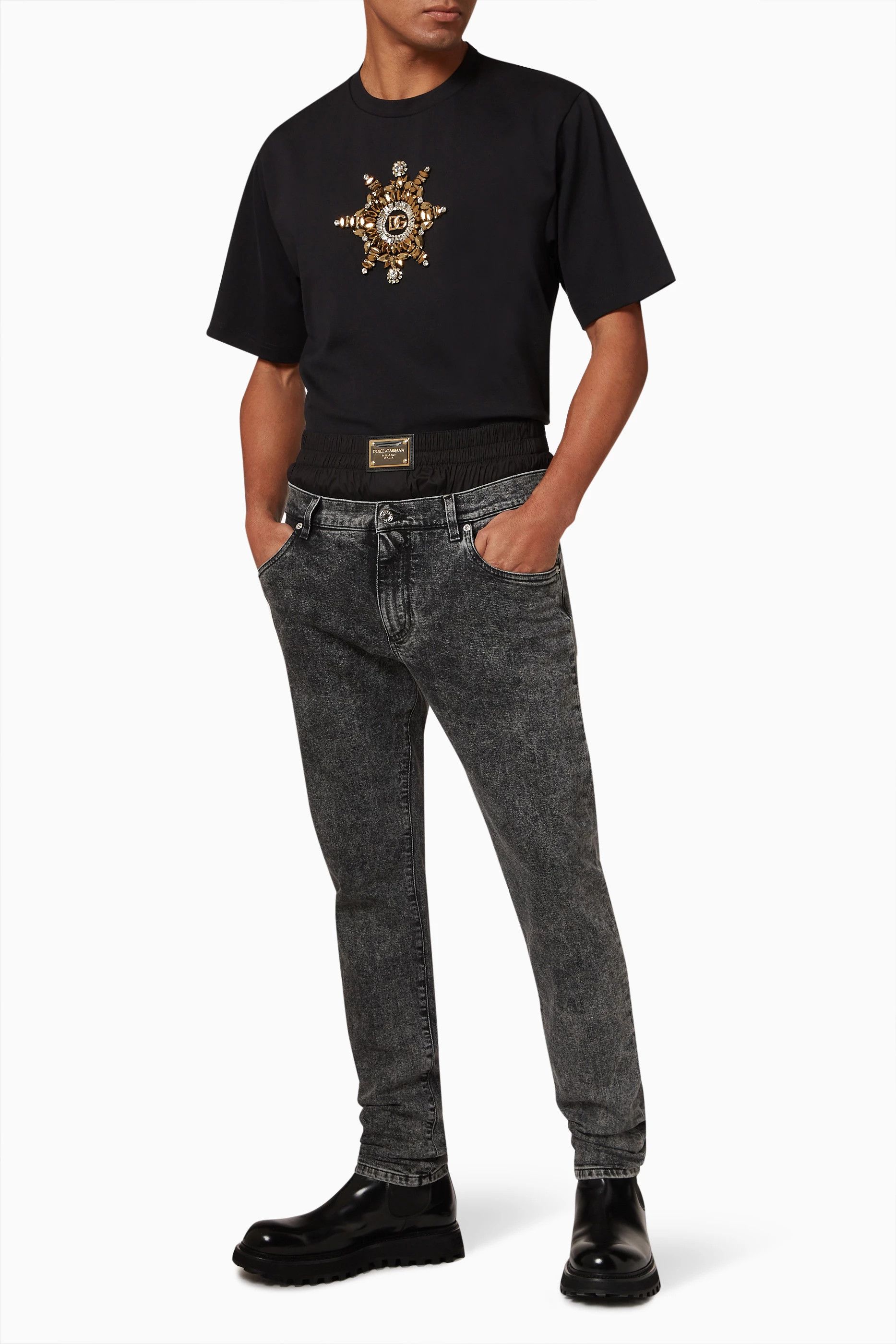 Dolce & Gabbana o1y0125 Logo Jeans in Dark Grey Size US 38 / EU 54 - 2 Thumbnail