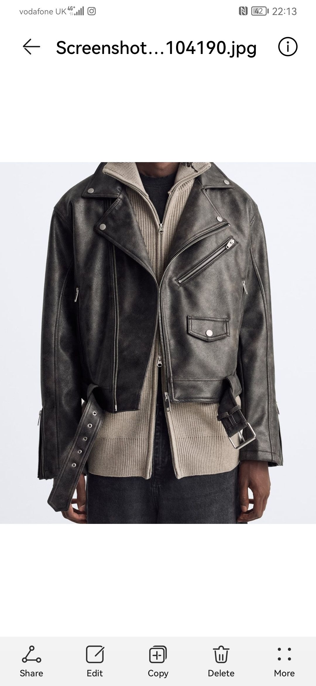 Zara VINTAGE LEATHER JACKET ZARA X RHUIGI LIMITED EDITION