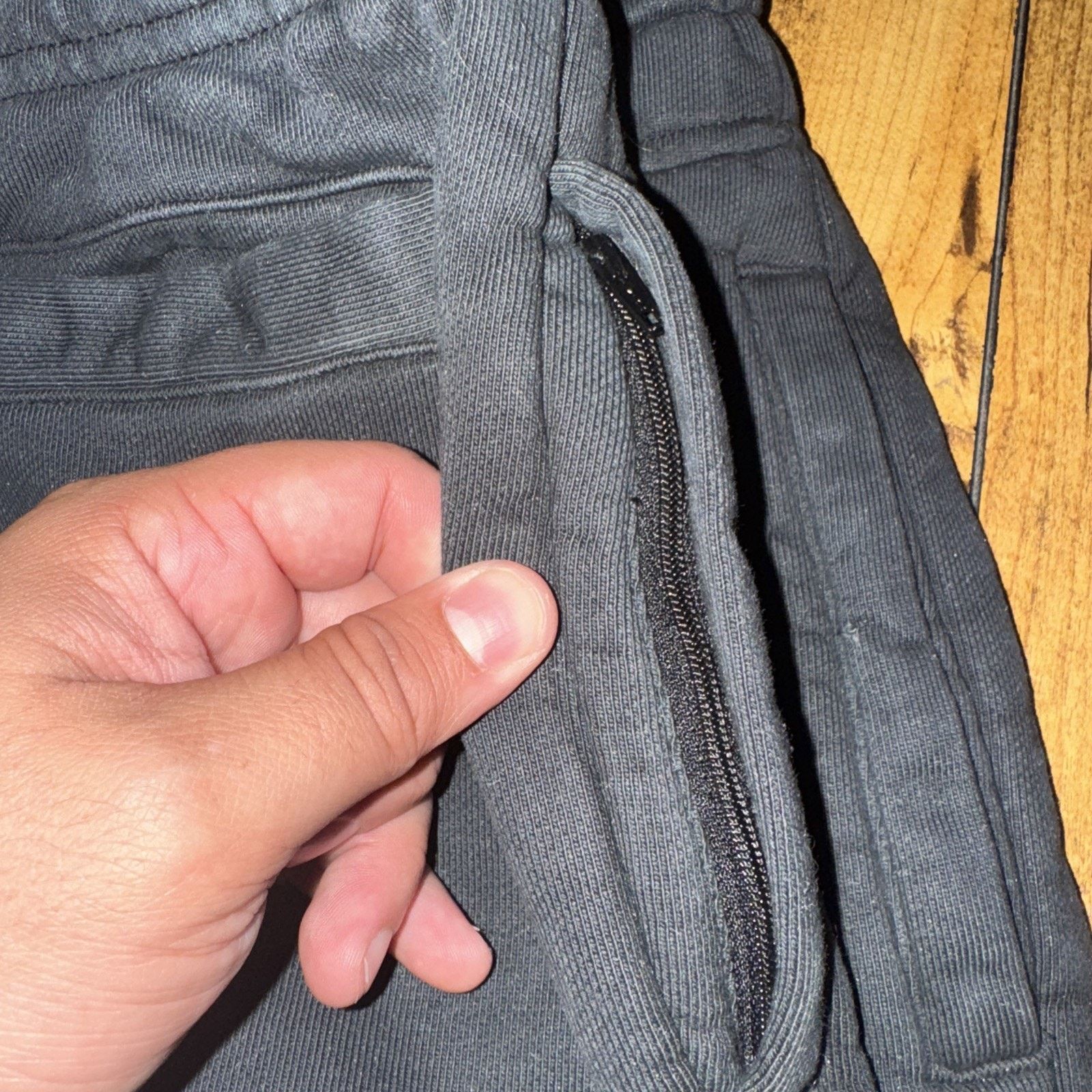 Vintage Wide Leg Sweatpants Black 28x32 S Garment Dyed French Terry Size US 28 / EU 44 - 3 Thumbnail