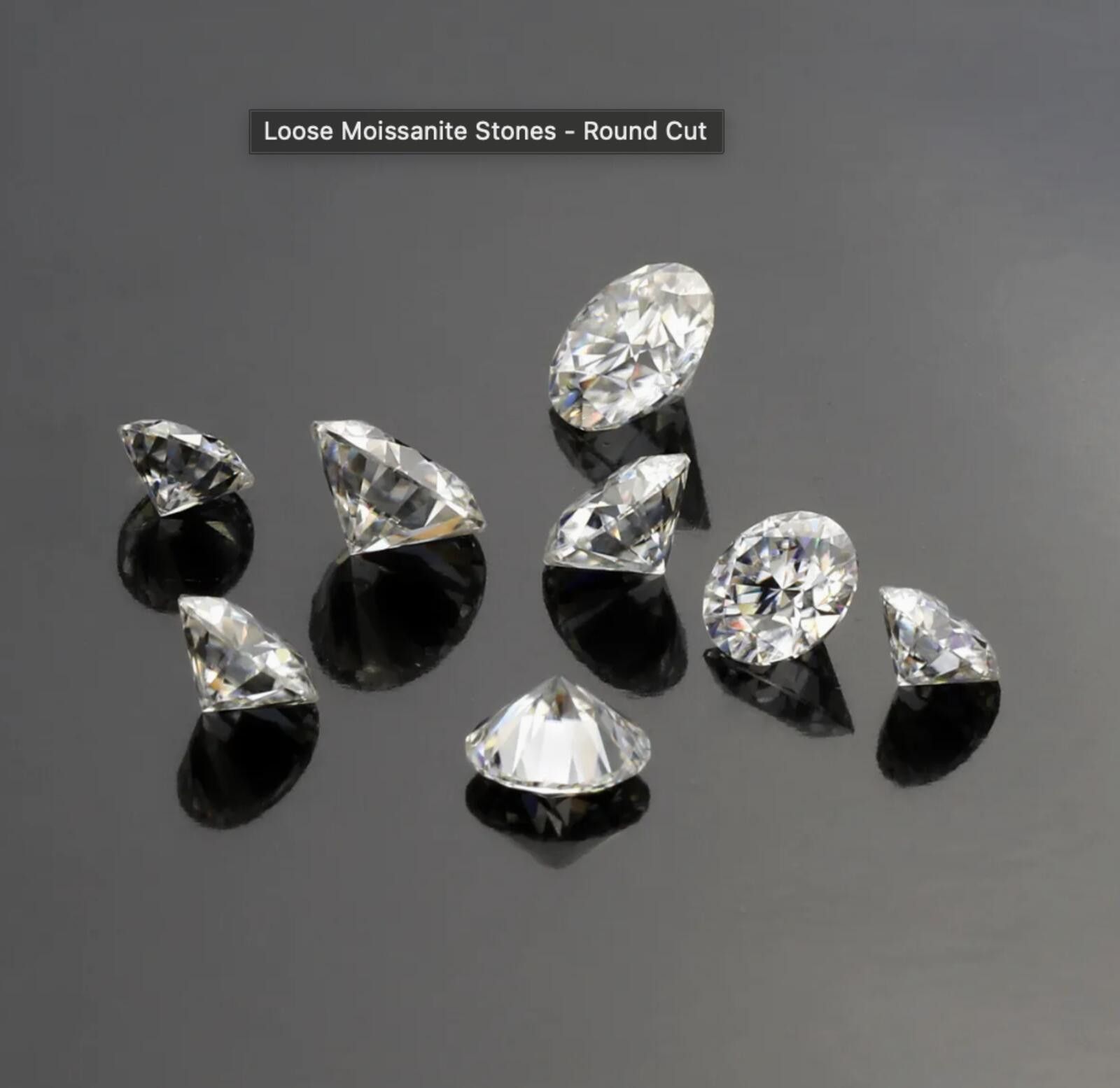 Other 1 Ct Moissanite Clear White D VVS Round Brilliant Cut Size ONE SIZE - 2 Thumbnail