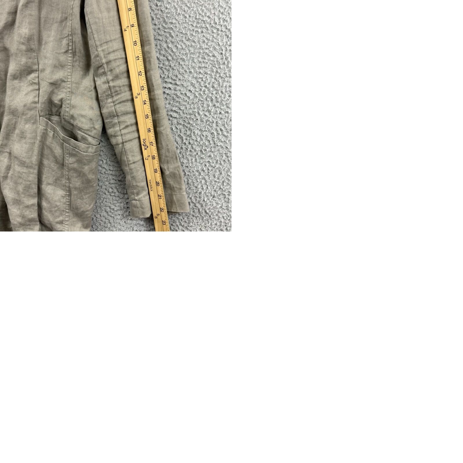 Eileen Fisher EILEEN FISHER Jacket Womens Petite Medium Button-Down Linen Double Weave Beige 3/4 Sleeve Vintage No Size M / US 6-8 / IT 42-44 - 9 Thumbnail
