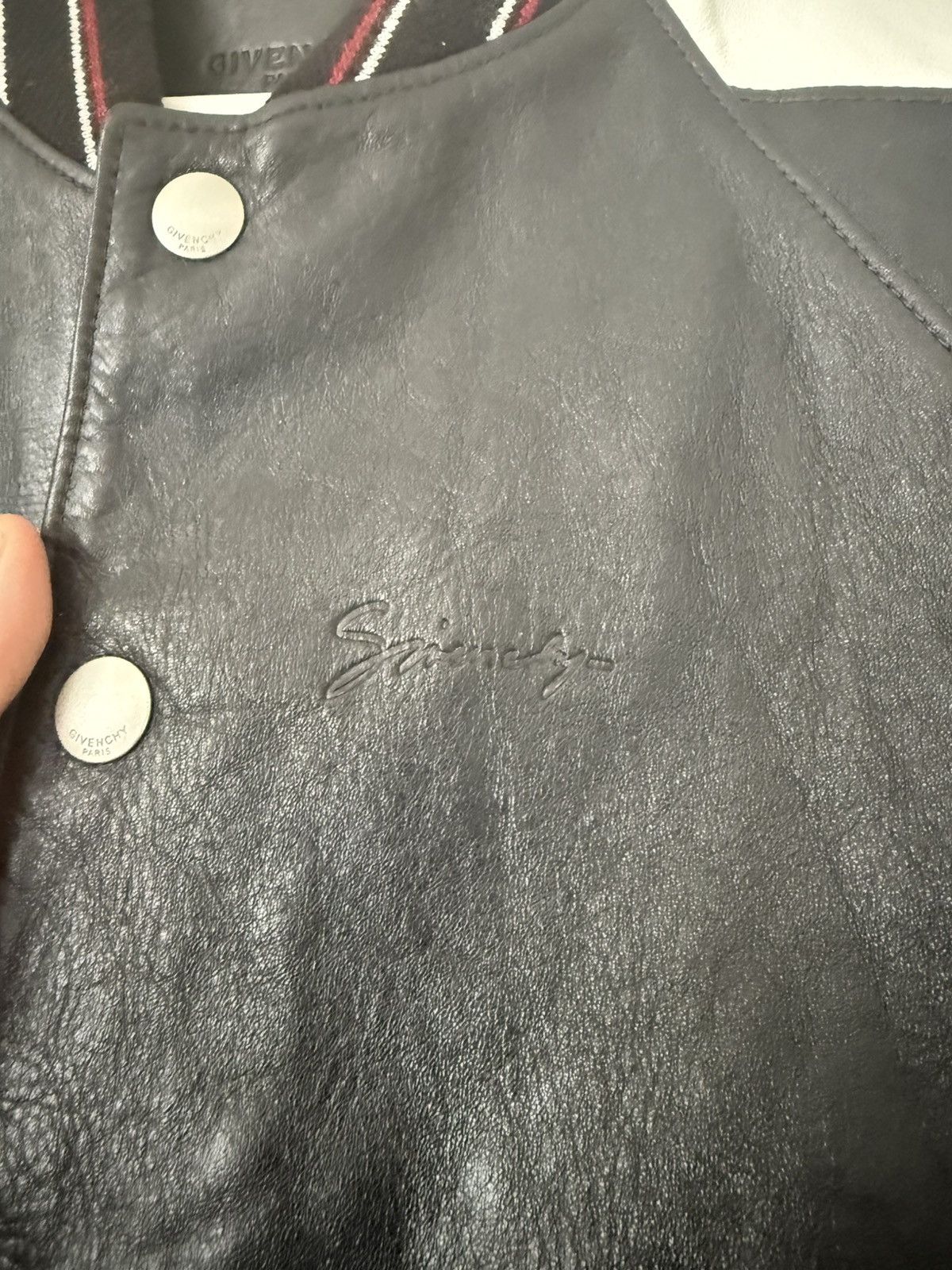 Givenchy Givenchy Calfskin Varsity Jacket with Embroidered Logo Size US L / EU 52-54 / 3 - 5 Thumbnail