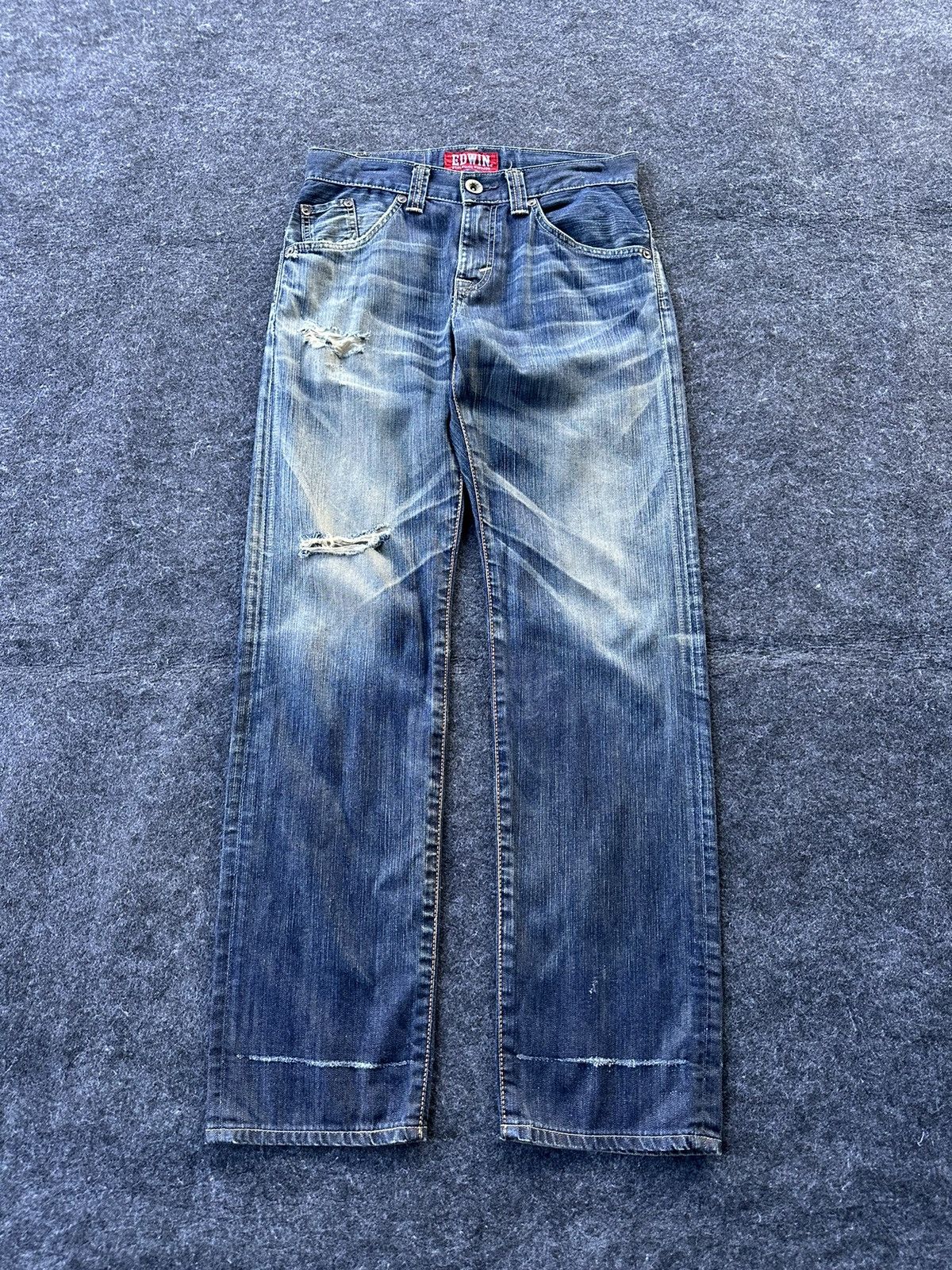 Edwin Vintage Edwin Exclusive Distressed Japan Denim 30x33 D344 Size US 30 / EU 46 - 1 Thumbnail