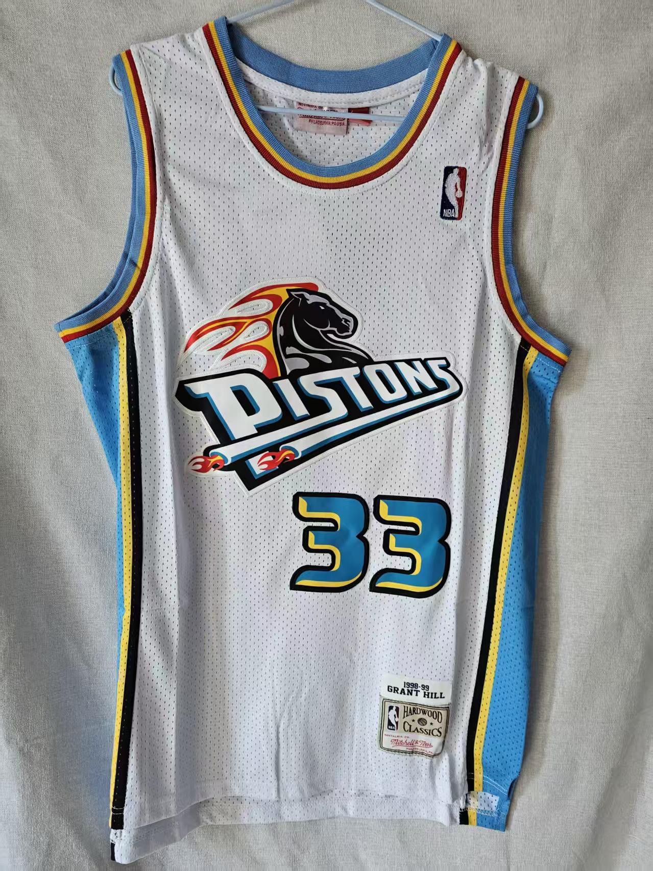 NBA Detroit PISTONS #33 Grant Hill Jersey White Size US XL / EU 56 / 4 - 1 Thumbnail