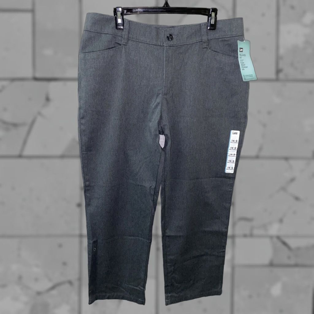 Lee Lee Pants Womens Gray Relaxed Fit Straight Leg 16S NWT Regular 29in Cotton Blend Casual Size 38" / US 16 / IT 52 - 1 Thumbnail