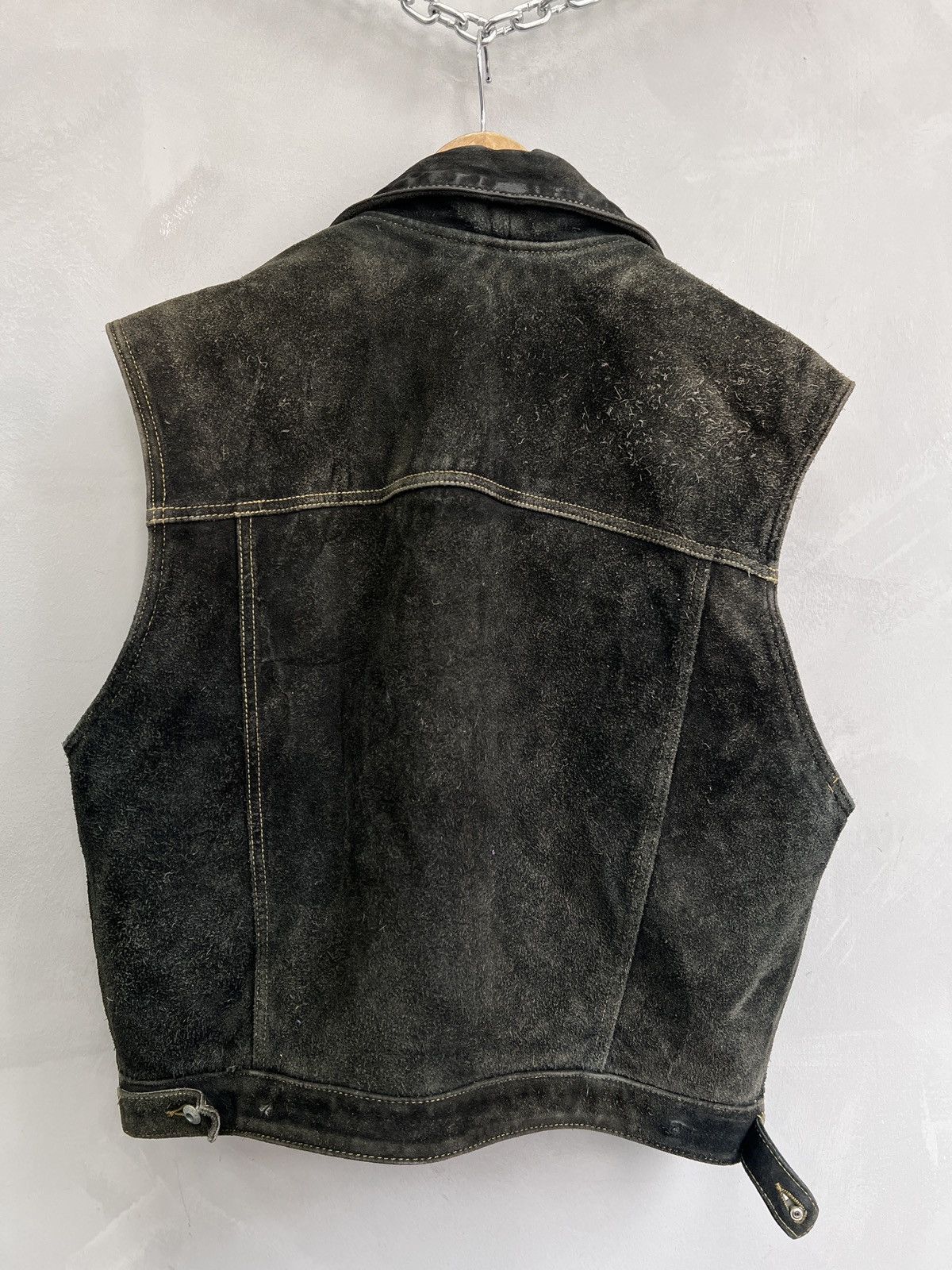 Diesel × Vintage Trucker diesel Leather Jacket vest Suede Black Vintage 90s Size US M / EU 48-50 / 2 - 9 Thumbnail