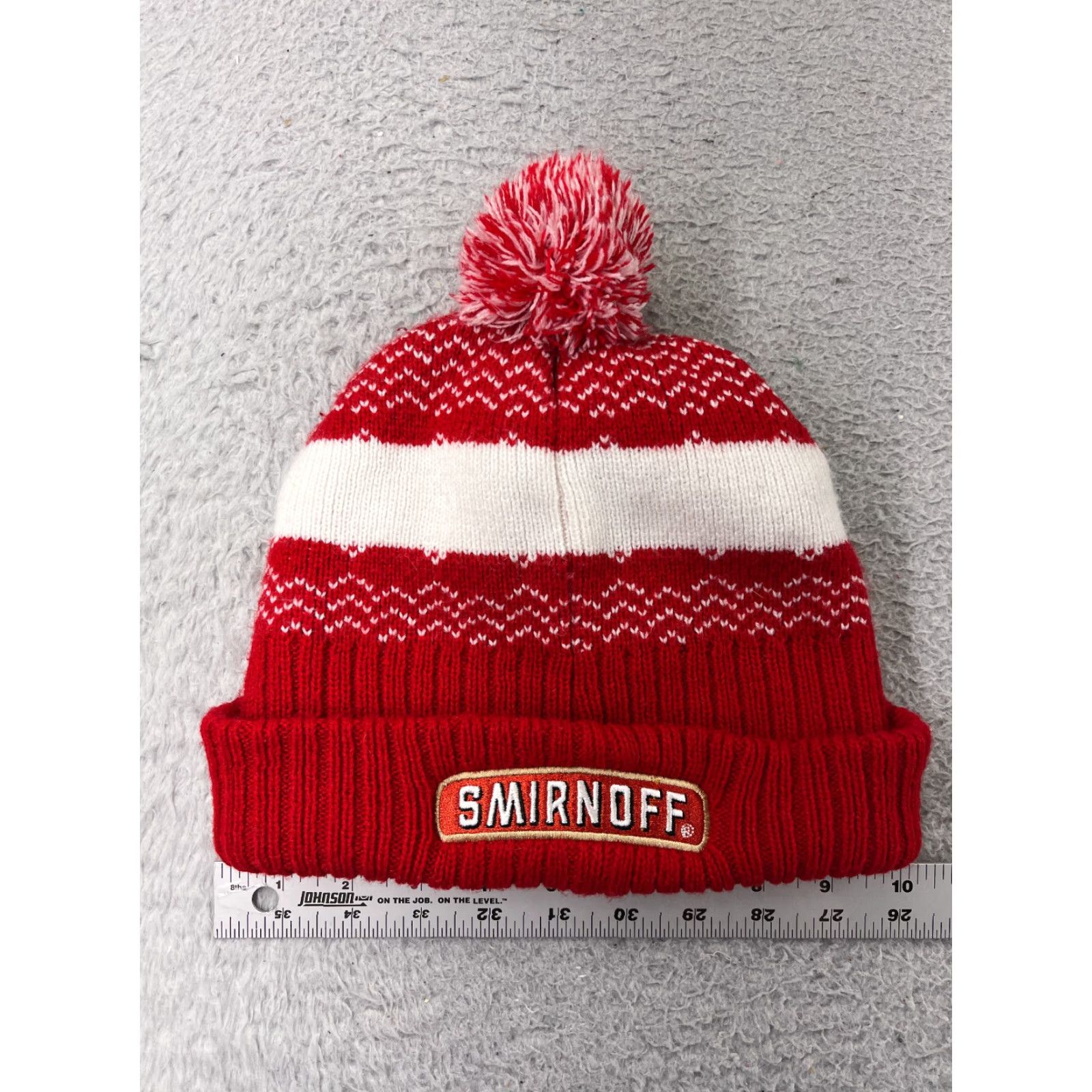 NFL VINTAGE Smirnoff x NFL Beanie Adult One Size Red White Embroidered Vodka Promotional Size ONE SIZE - 5 Thumbnail