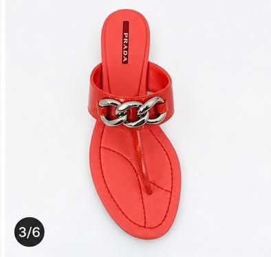Prada Prada Chainlink Patent Sandals Size 37 Authentic Size US 6 / IT 36 - 4 Thumbnail