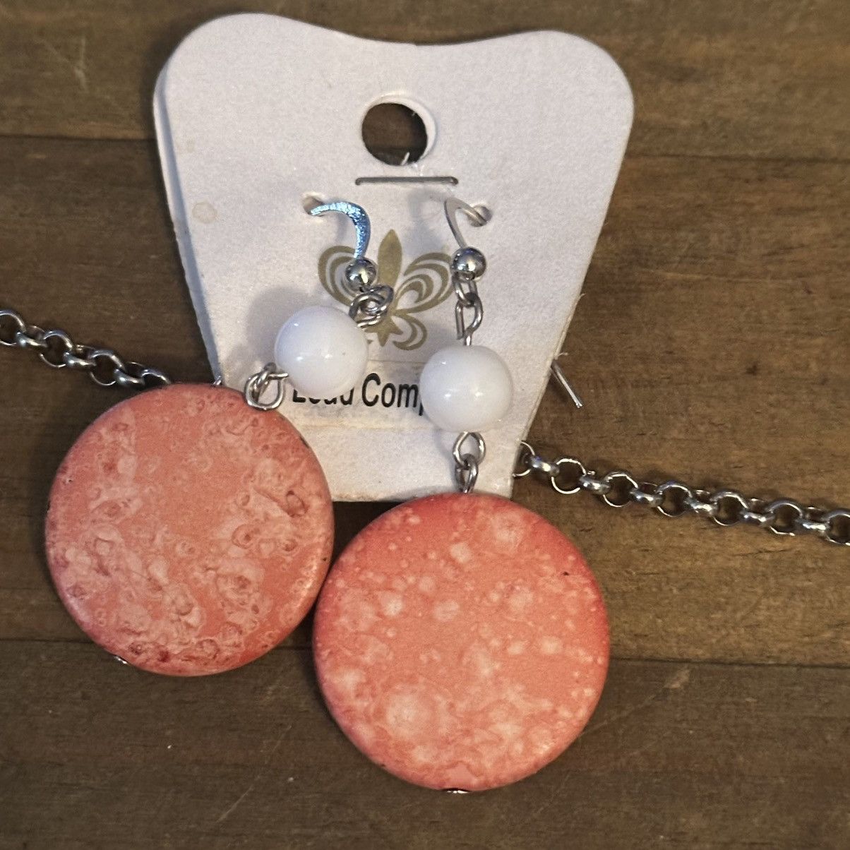Other Long mother of pearl and coral station disc necklace Size ONE SIZE - 3 Thumbnail