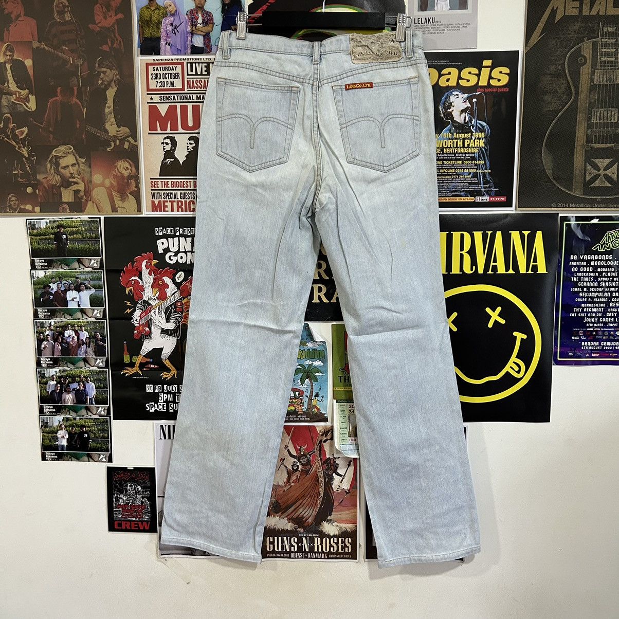 Designer Vintage Lois Co.Ltd. Washed Blue Spain Brand Denim Size US 31 - 13 Thumbnail