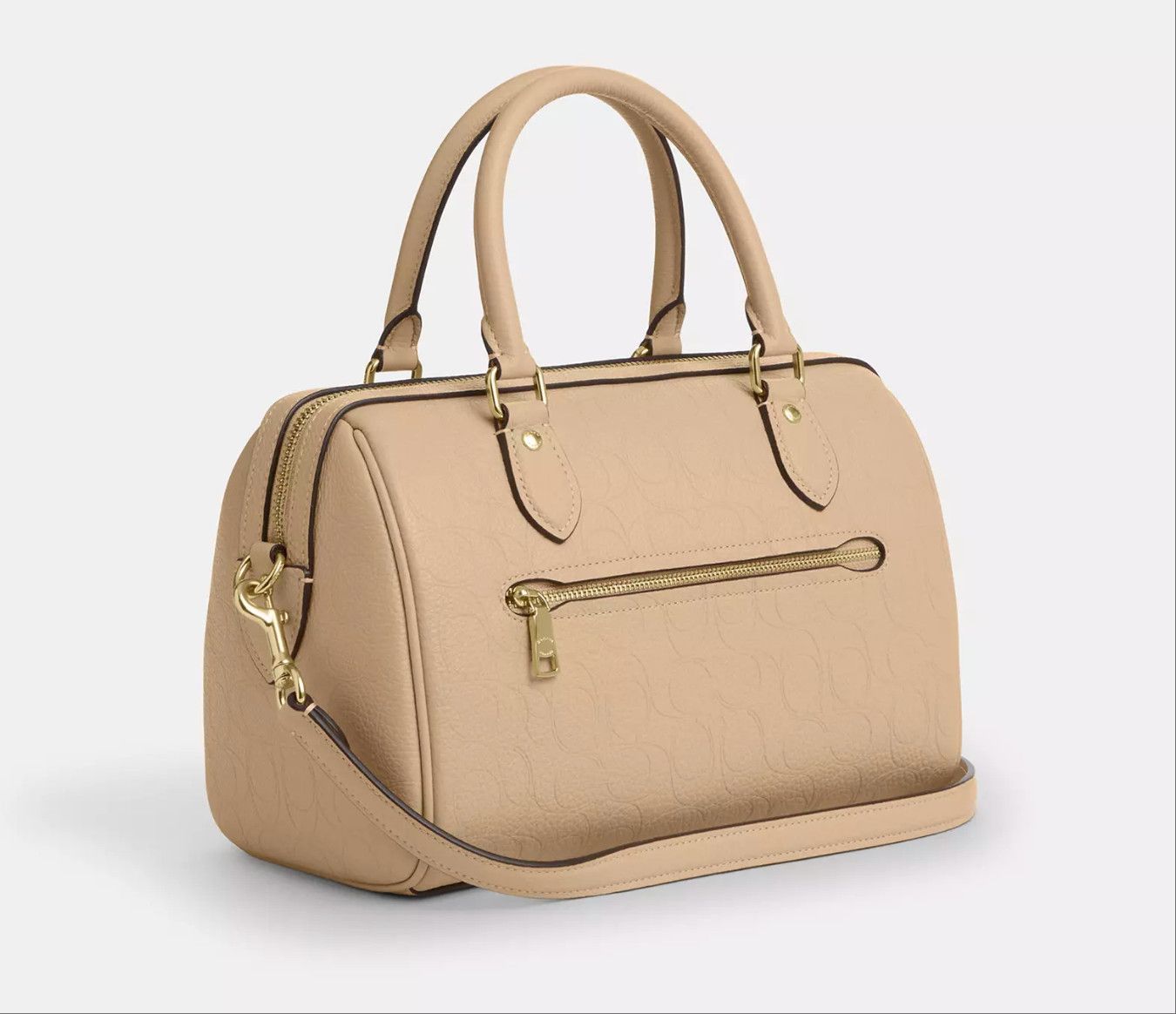 Coach Rowan Satchel Bag In Signature Leather CCD50 Oat Size ONE SIZE - 13 Thumbnail