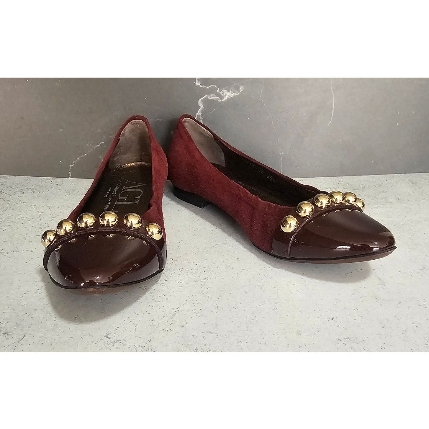 AGL AGL Studded Suede Leather Cap Toe Ballet Flat 35.5 5.5 Size US 5.5 / IT 35.5 - 2 Thumbnail
