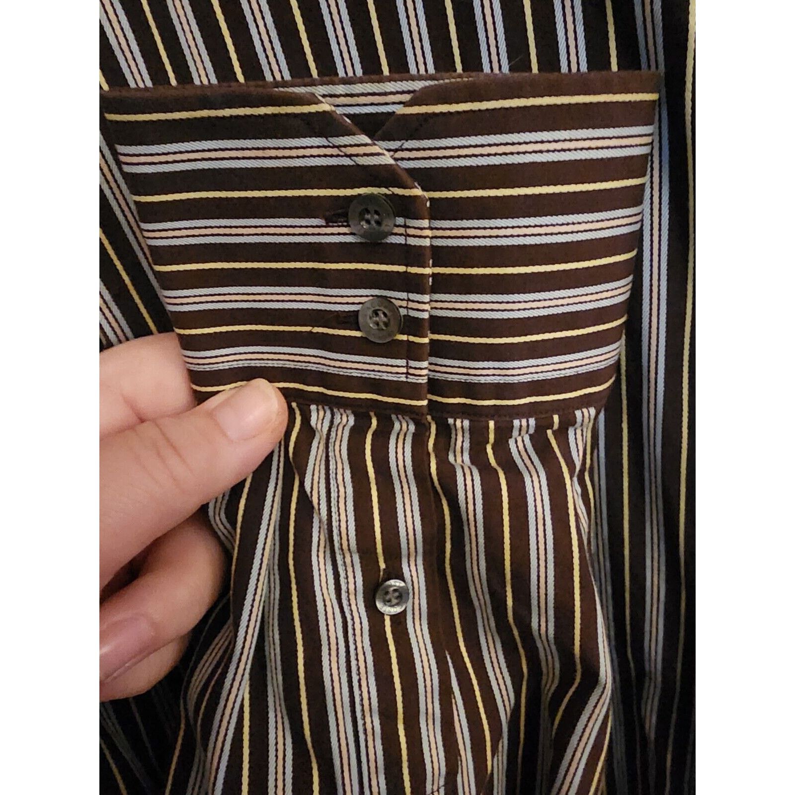 Lacoste Vtg Lacoste Classic Fit Mens 45 Striped Long Sleeve Shirt Size US XL / EU 56 / 4 - 4 Thumbnail