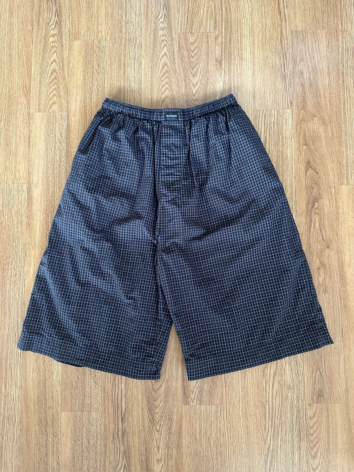 image of Balenciaga Underwear Shorts Homewear Plaid, Men's (Size 30)