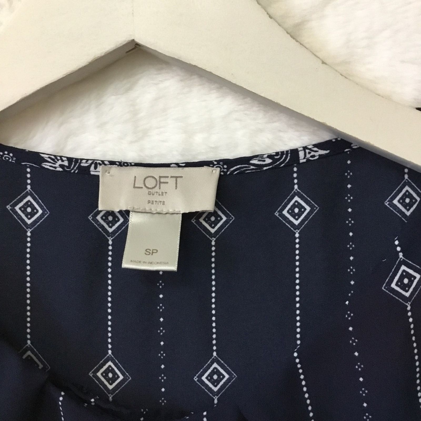Loft Loft Navy Pattern Sleeveless Top Size S / US 4 / IT 40 - 6 Thumbnail