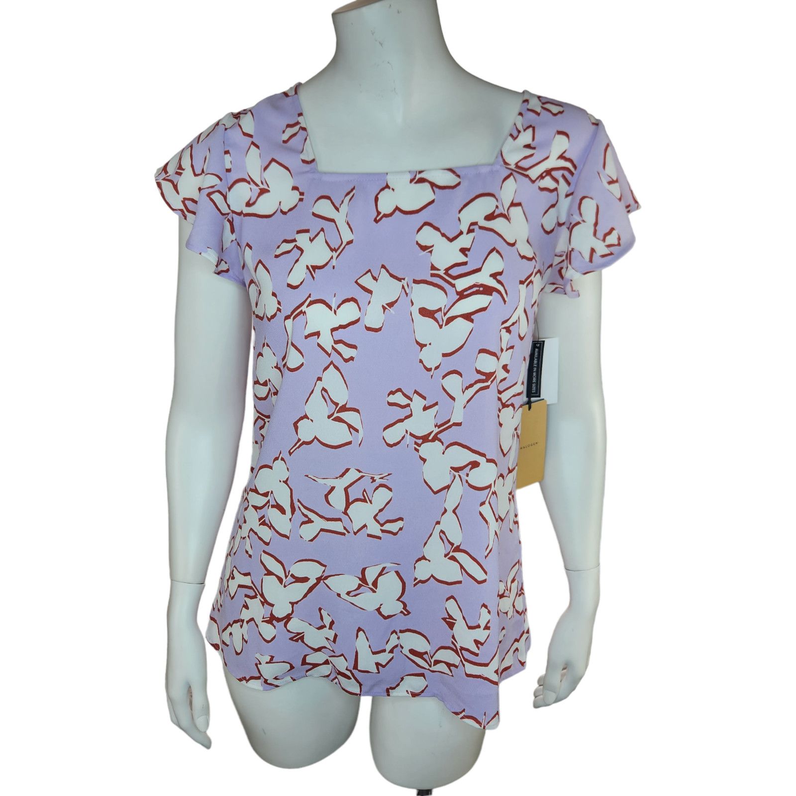 Other Halogen Purple Charlie Floral Back Blouse Women XS Size XS / US 0-2 / IT 36-38 - 1 Thumbnail