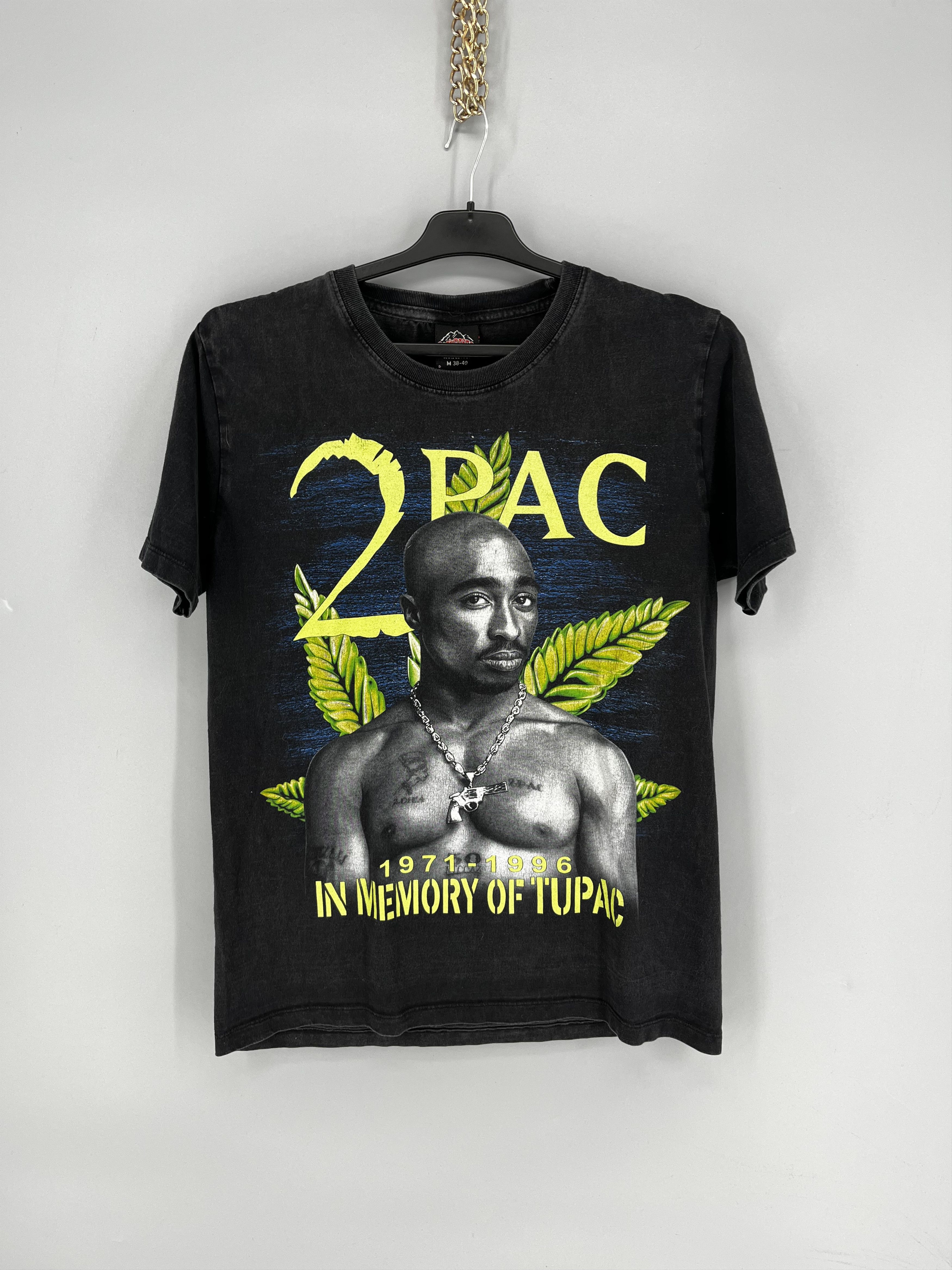 Band Tees Vintage 2Pac Tupac Shakur 1996 Men’s Black Double Sided Sz M Size US M / EU 48-50 / 2 - 1 Thumbnail