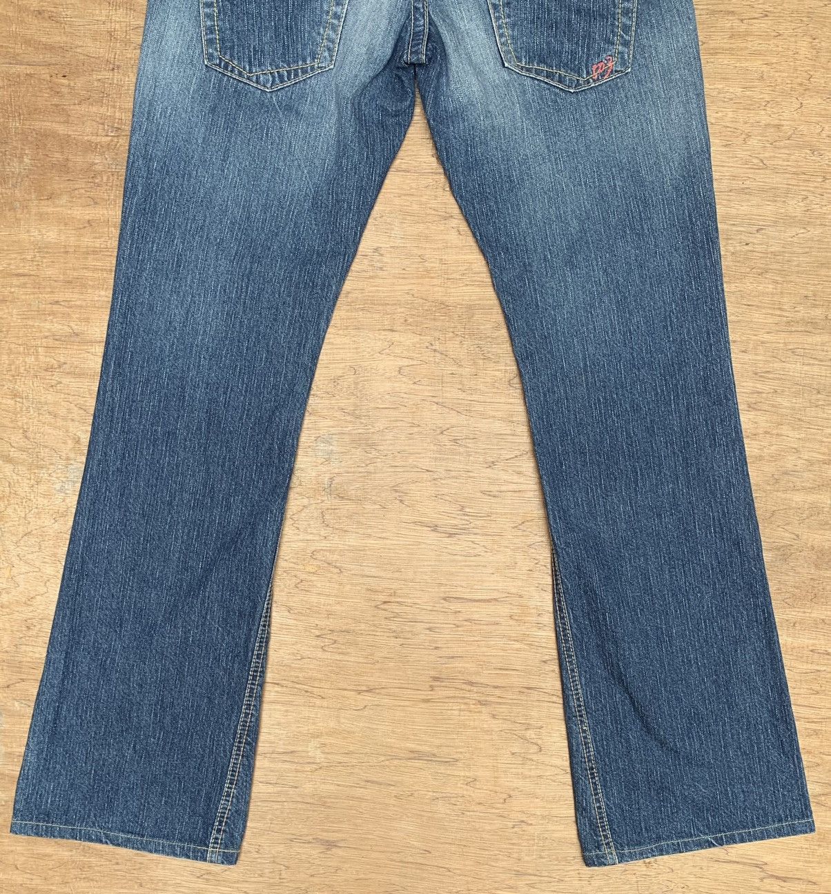 Edwin Rare.. Edwin Lot 503 Blue Trip Flare Bootcut Denim Pants Size US 31 - 17 Thumbnail