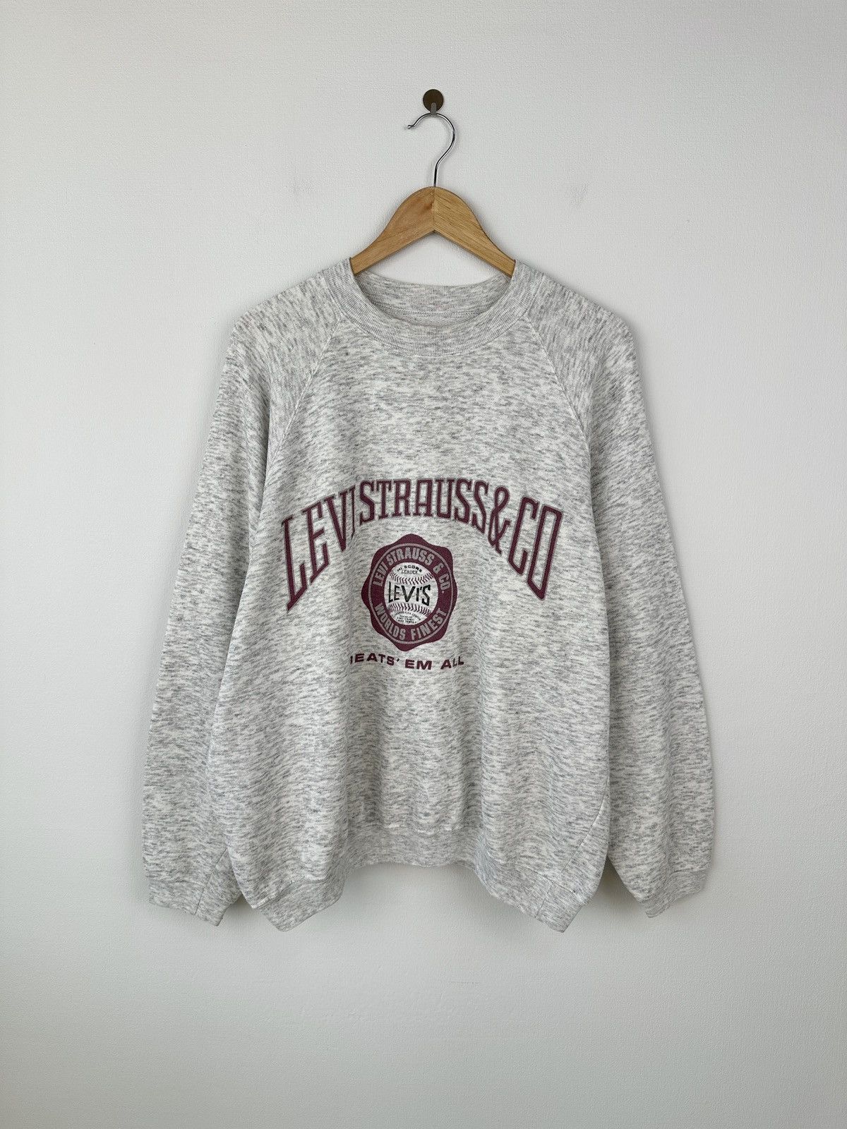 Levi's Vintage LEVI’S Big Logo Beats Em All Sweatshirt Boxy Fit Size US XL / EU 56 / 4 - 8 Thumbnail