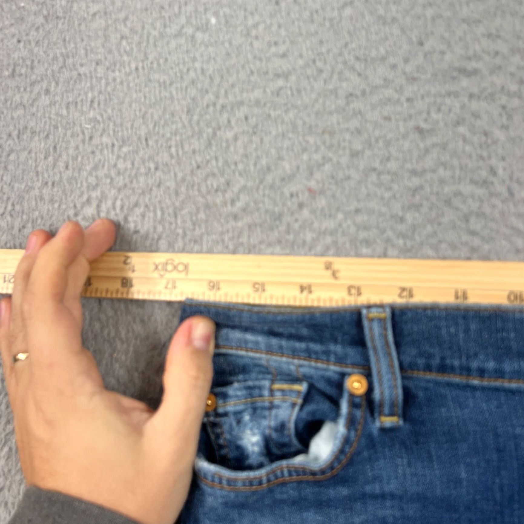 7 For All Mankind VINTAGE 7 For All Mankind Jeans Womens Slim Skinny Blue 32x29 5-Pocket Denim Stretch Distressed Size 24" / US 00 / IT 34 - 5 Thumbnail