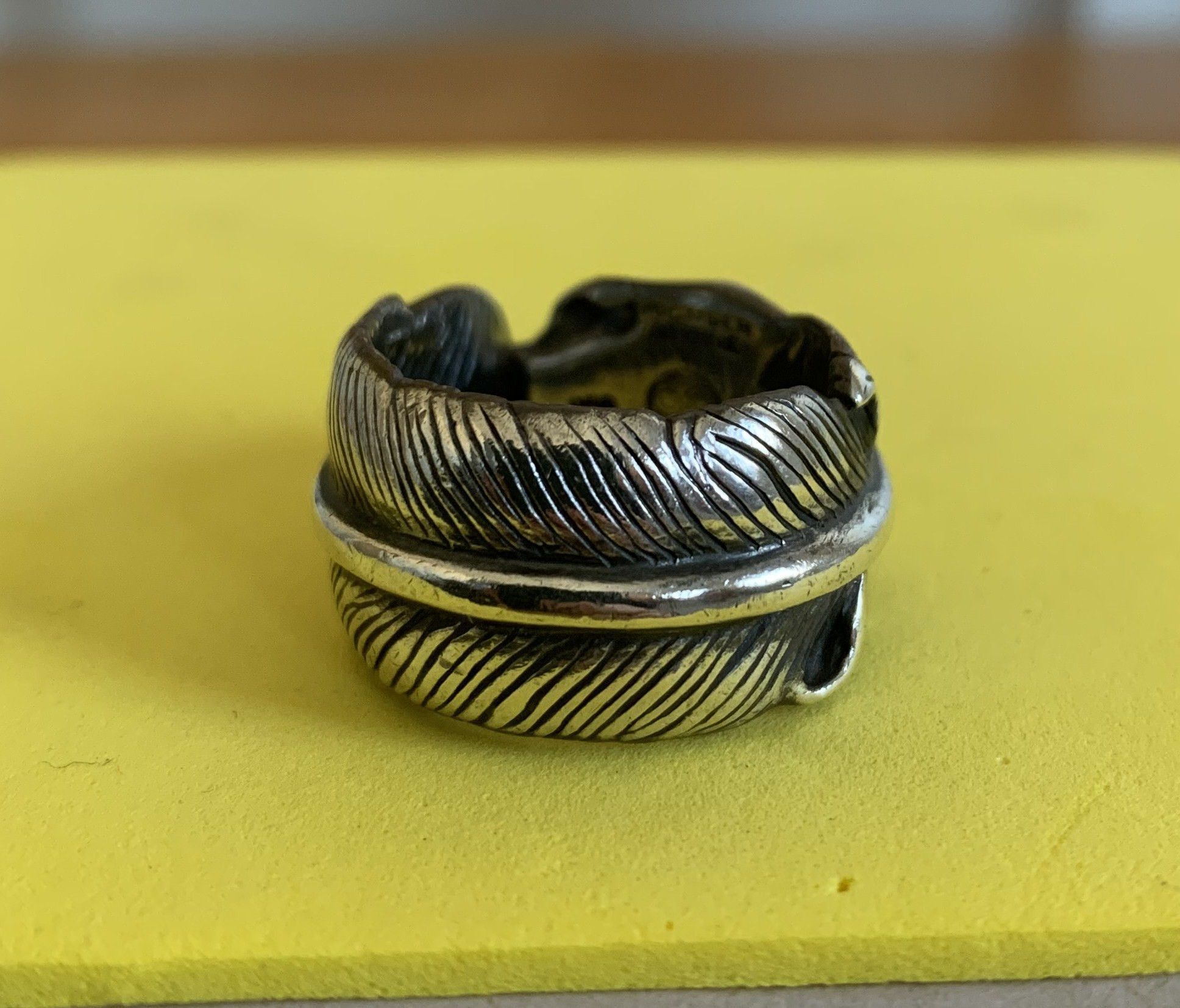 Number (N)ine SS04 Number (N)ine Silver Skull and Feather Ring Size ONE SIZE - 5 Thumbnail